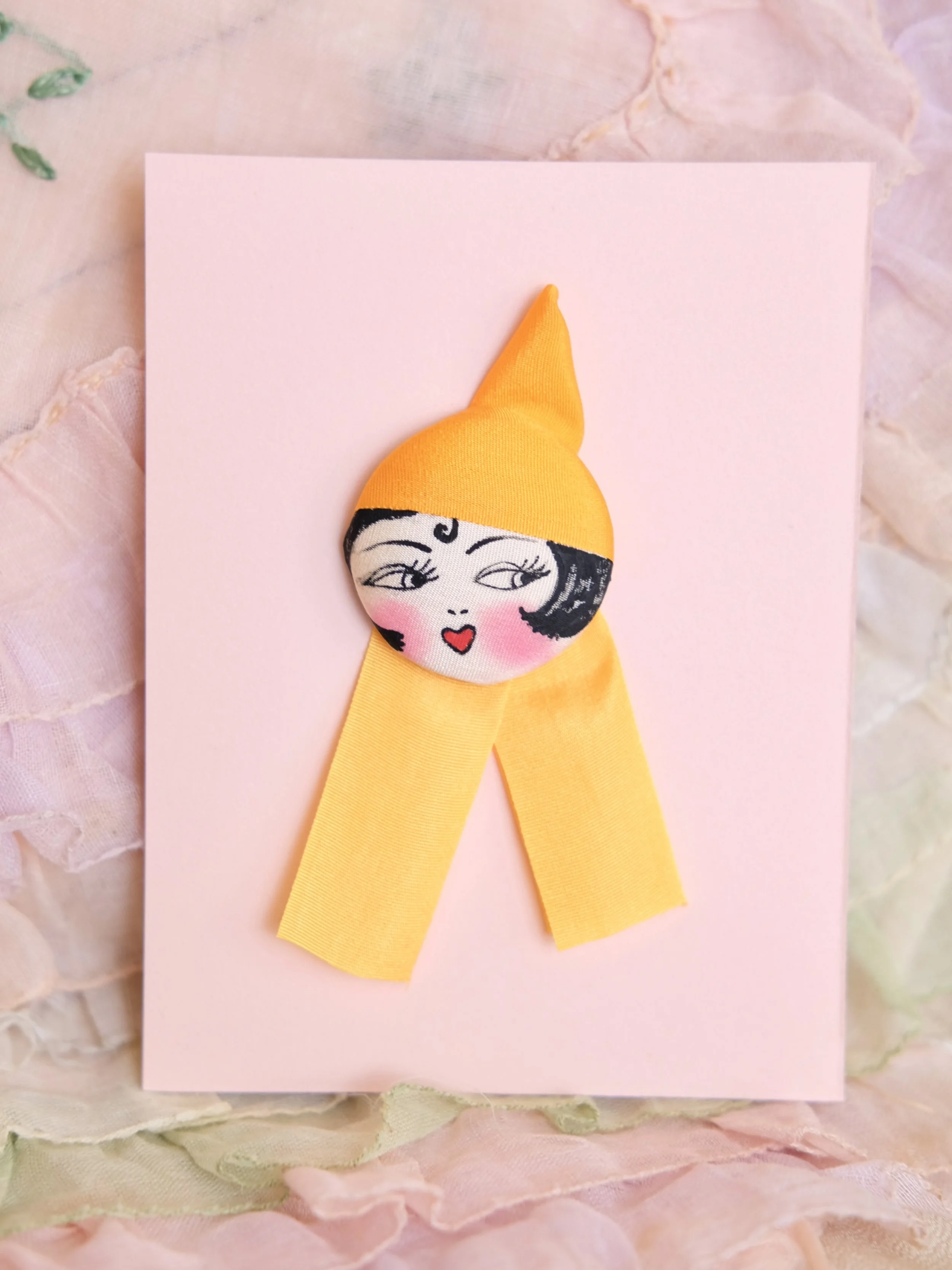 Halloween Handmade Silk Flapper Button