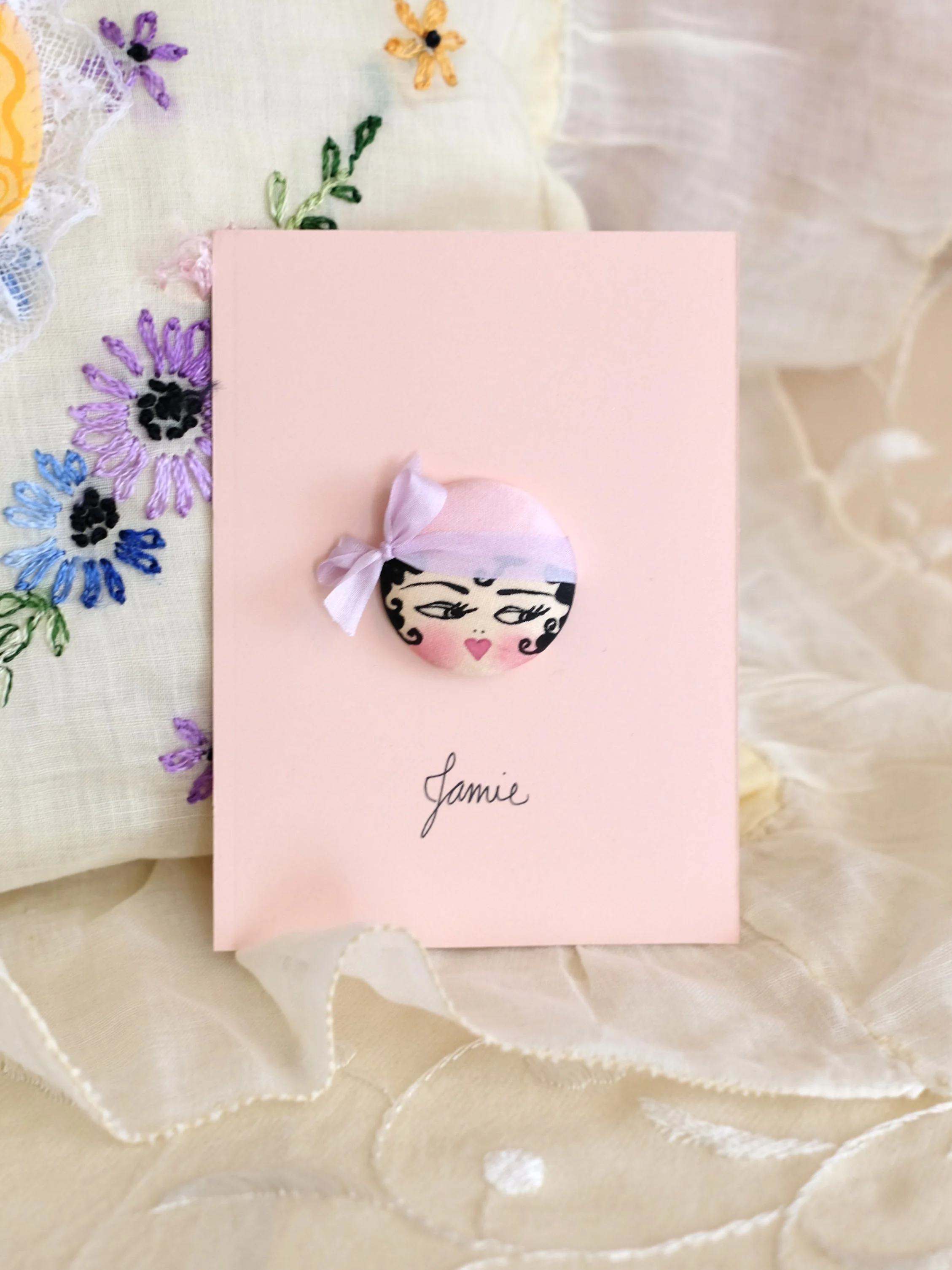 "Jamie" Handmade Silk Flapper Button