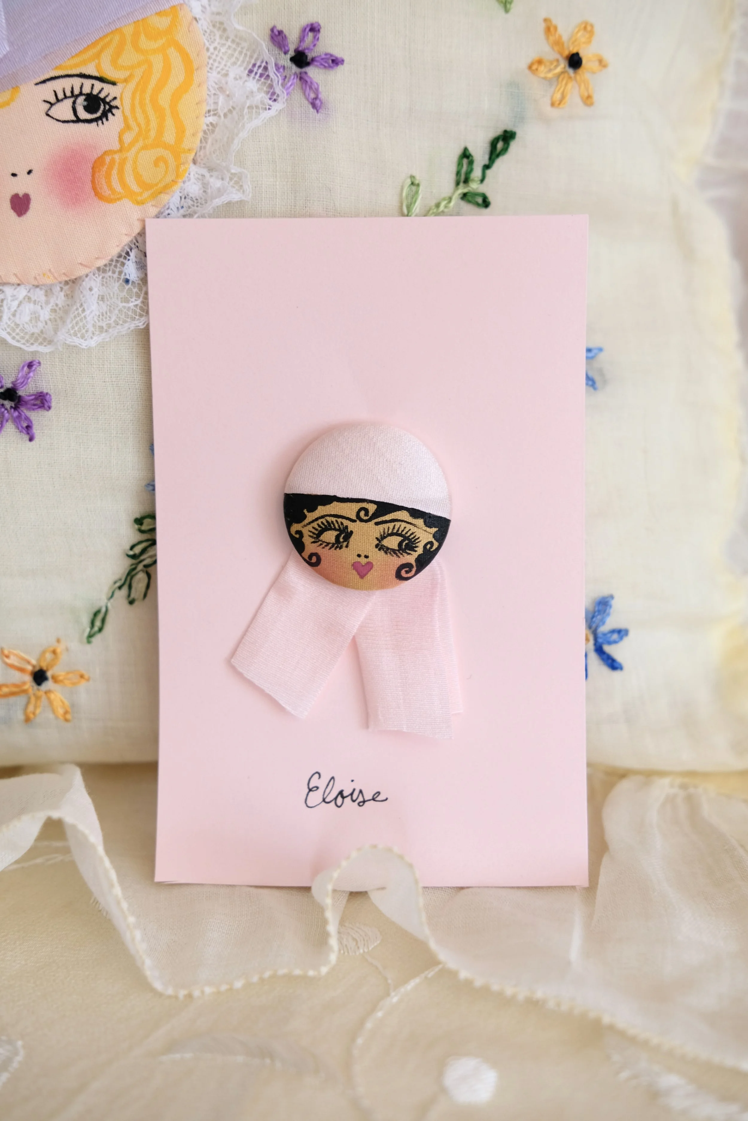 "Eloise" Handmade Silk Flapper Button