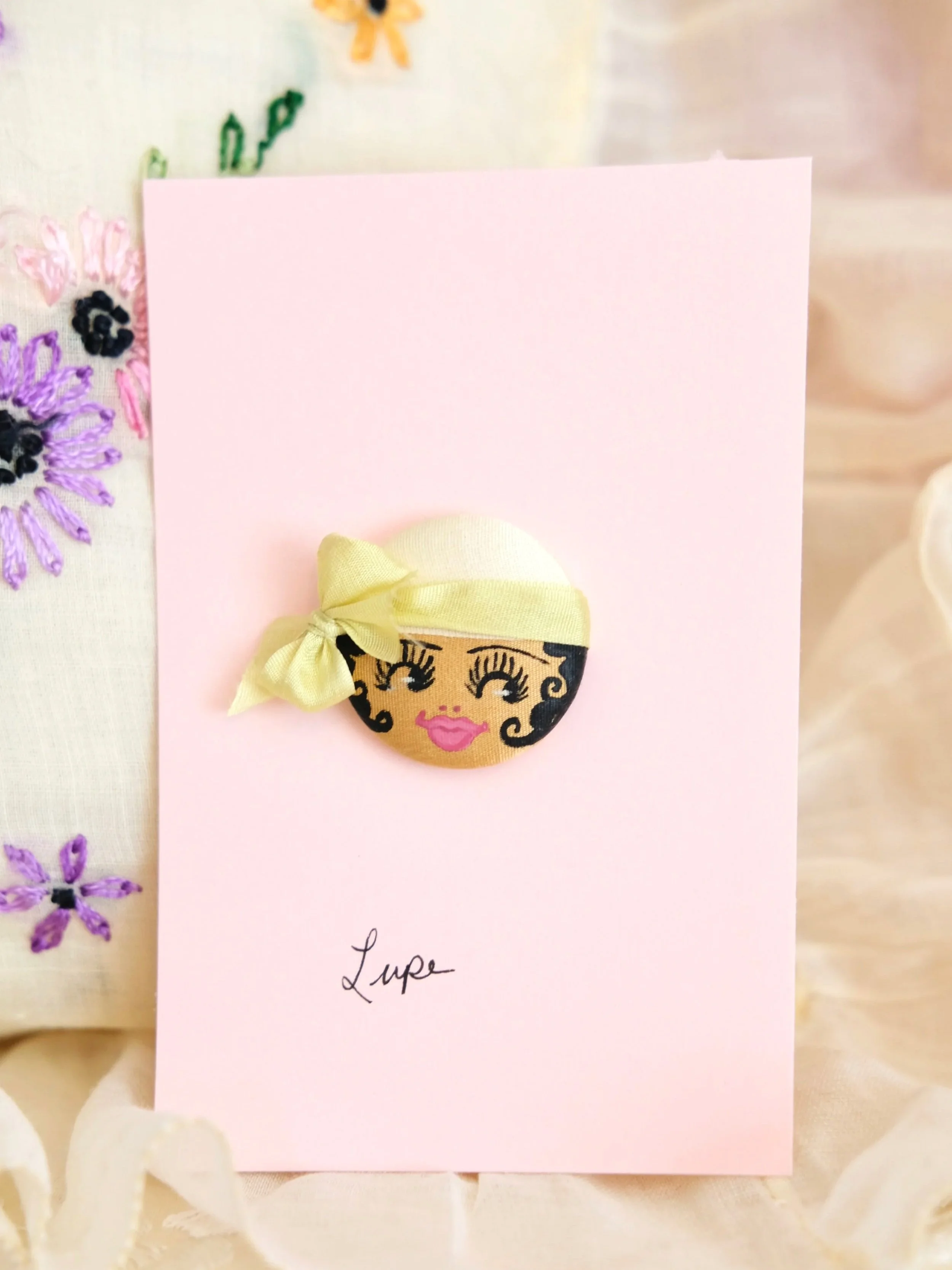 "Lupe" Handmade Silk Flapper Button