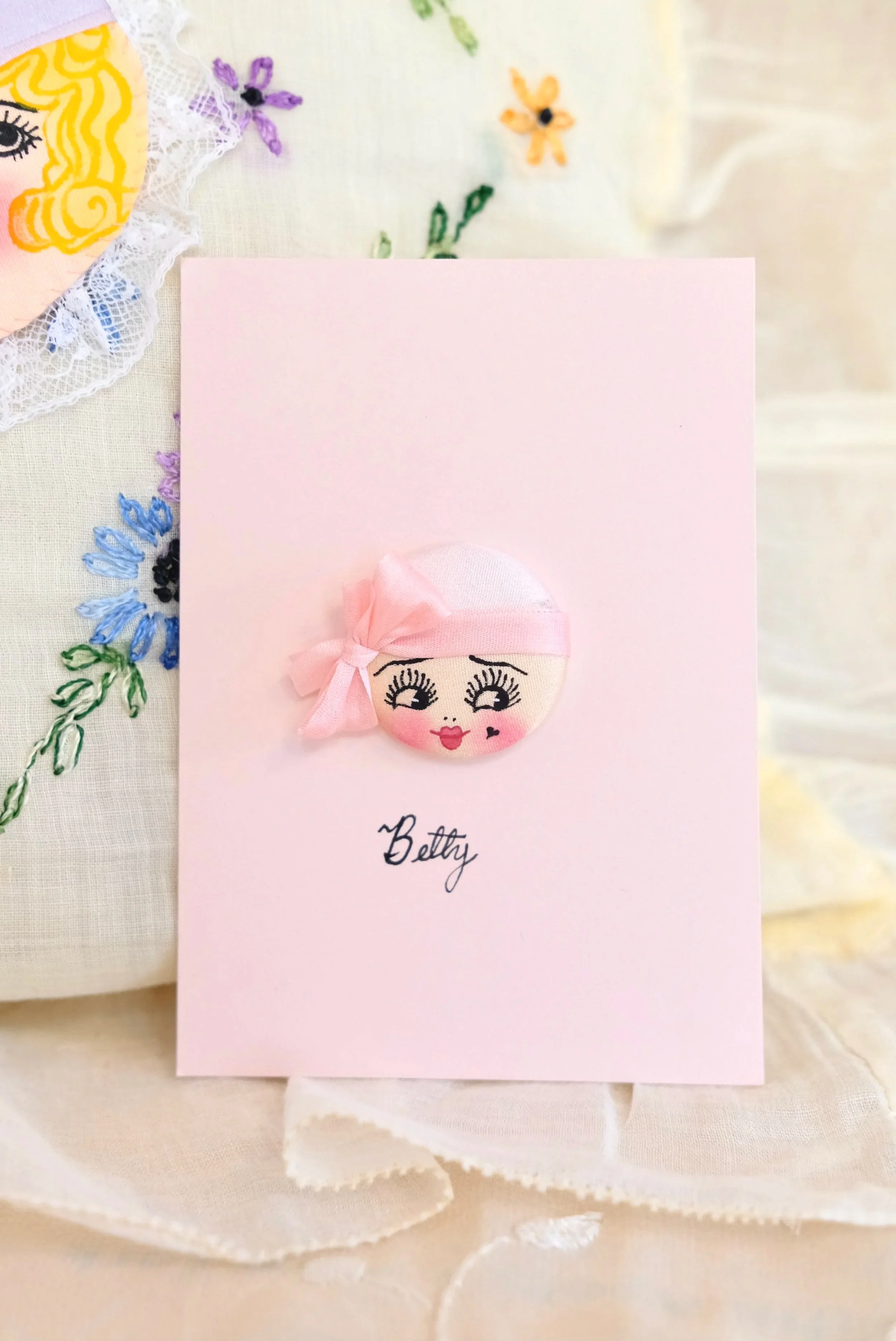 "Betty" Handmade Silk Flapper Button