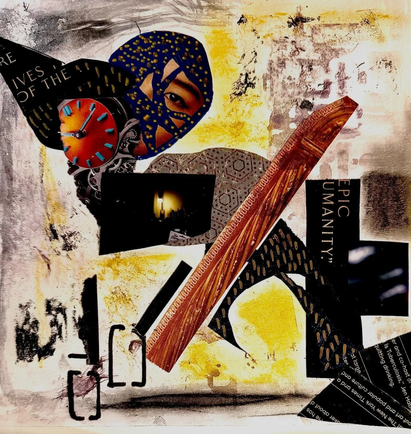 From the Time Blindness series 

Mixed media collage on watercolor paper | 8x8 inches

Found papers, acrylic, ink, chalk pastels 

#mixedmedia #collage #collageart #contemporarycollagemagazine #the100dayproject