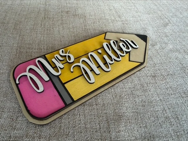 Personalized Wooden Pencil with Name Mrs. Miller