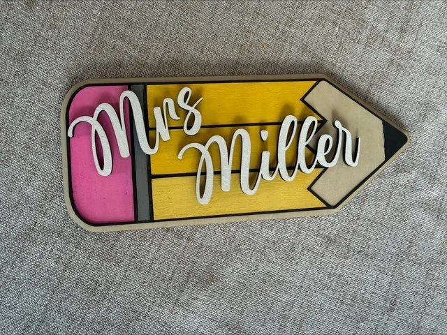 Personalized Pencil Teacher Sign