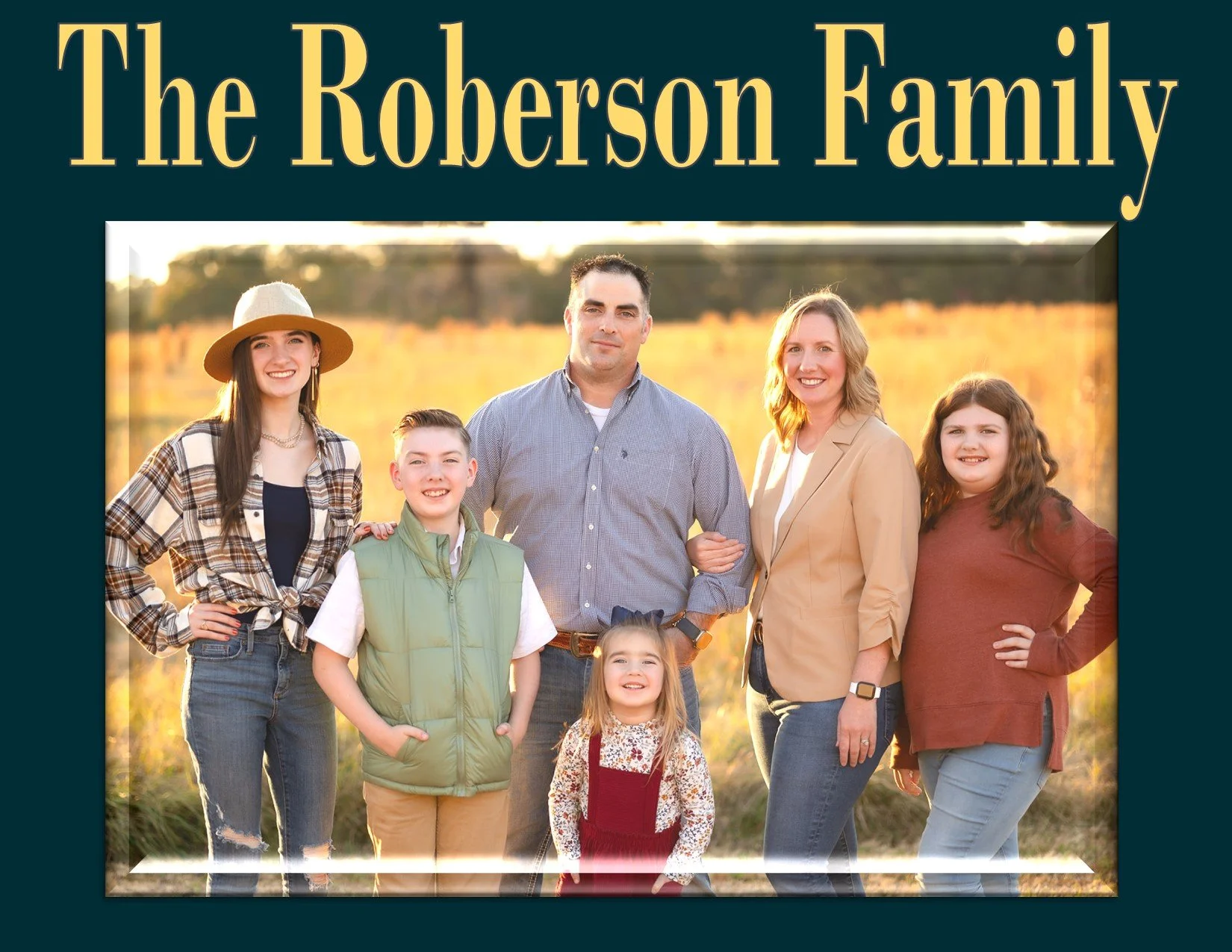 A promotional photo of the Roberson Family with Roberson Family Ministries.