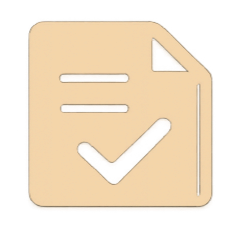 Icon of a document with a checkmark