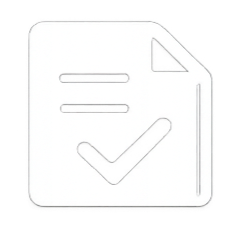 Icon of a document with a checkmark