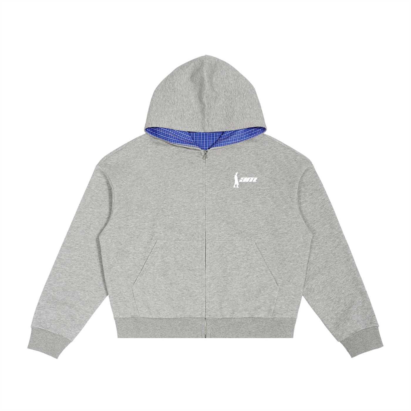 I AM Plaid Boxy Zip Hoodie