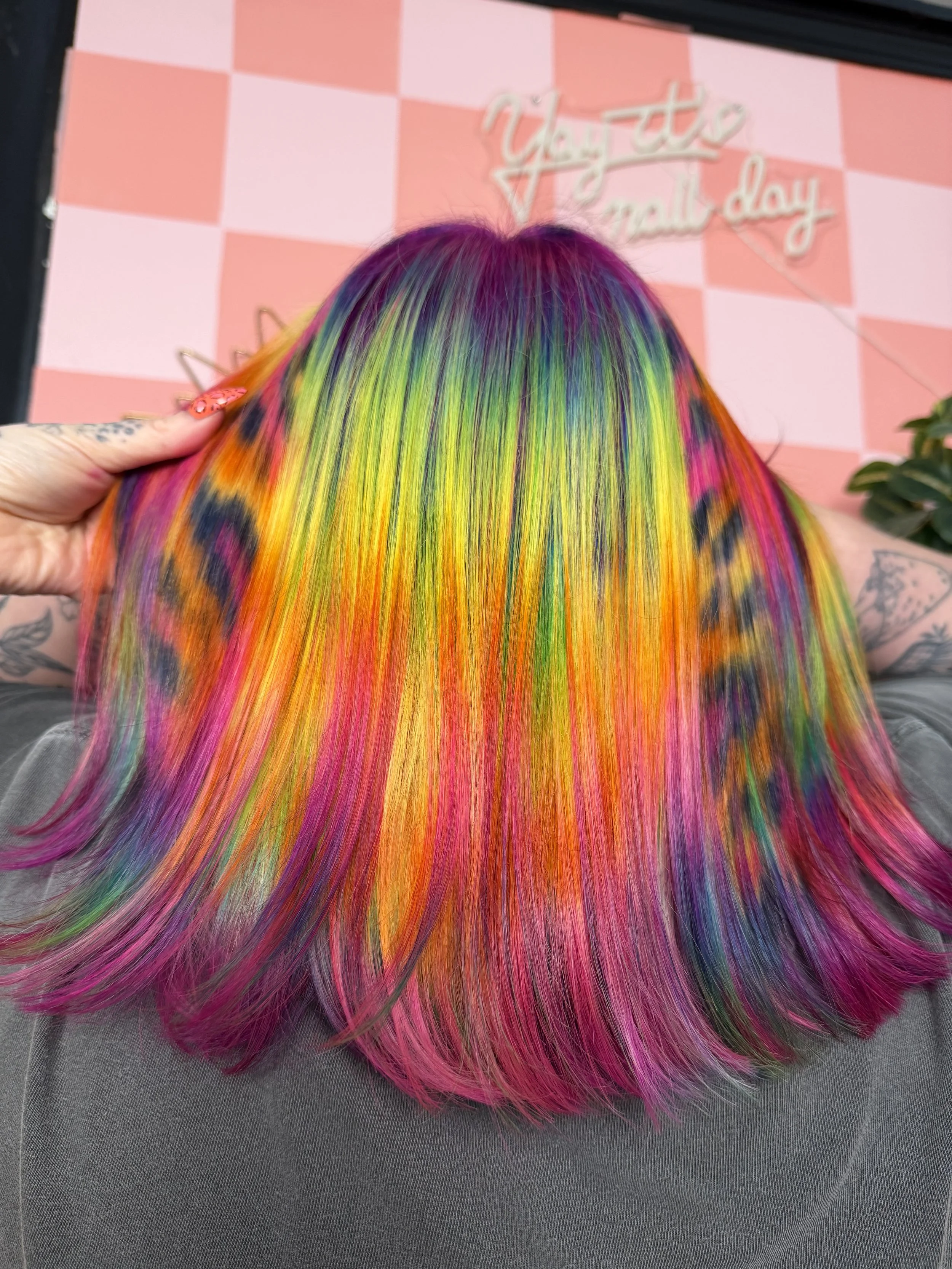 vivid rainbow hair