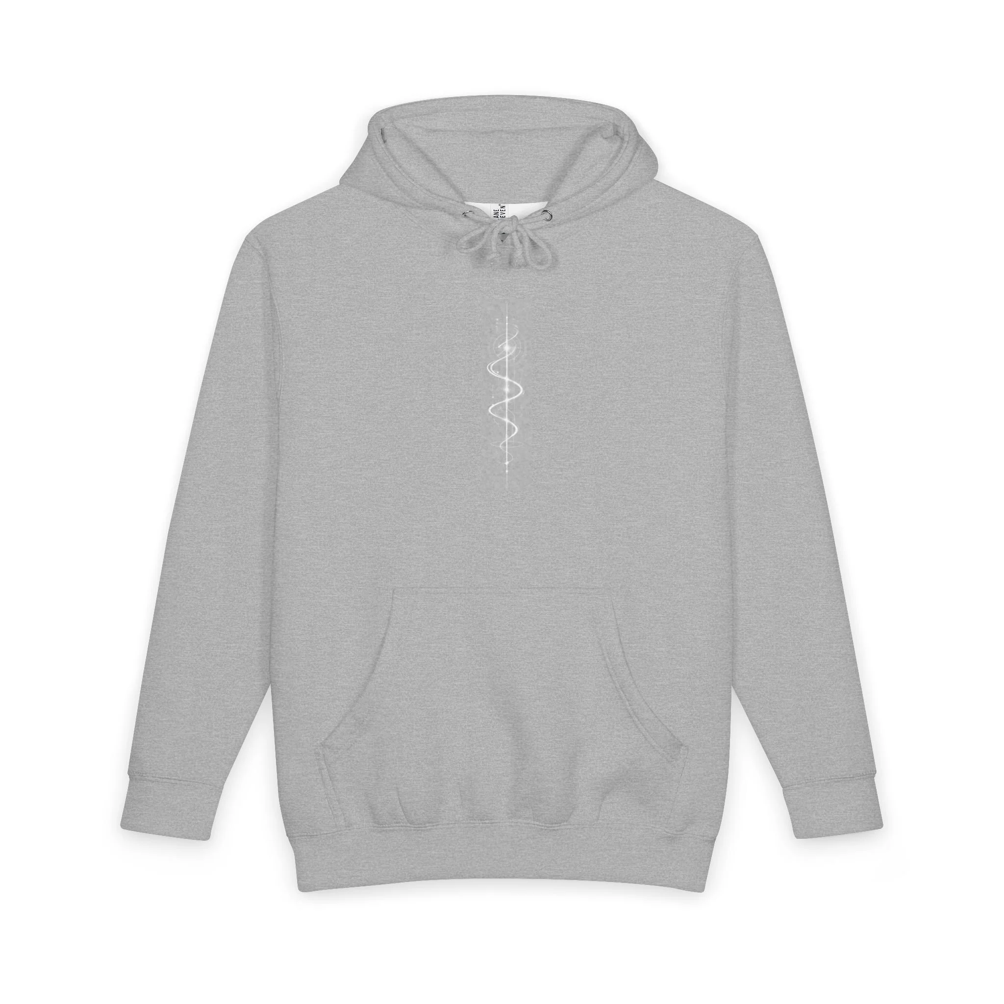 Spiral Light Hoodie — Minimal White Cosmic Pullover