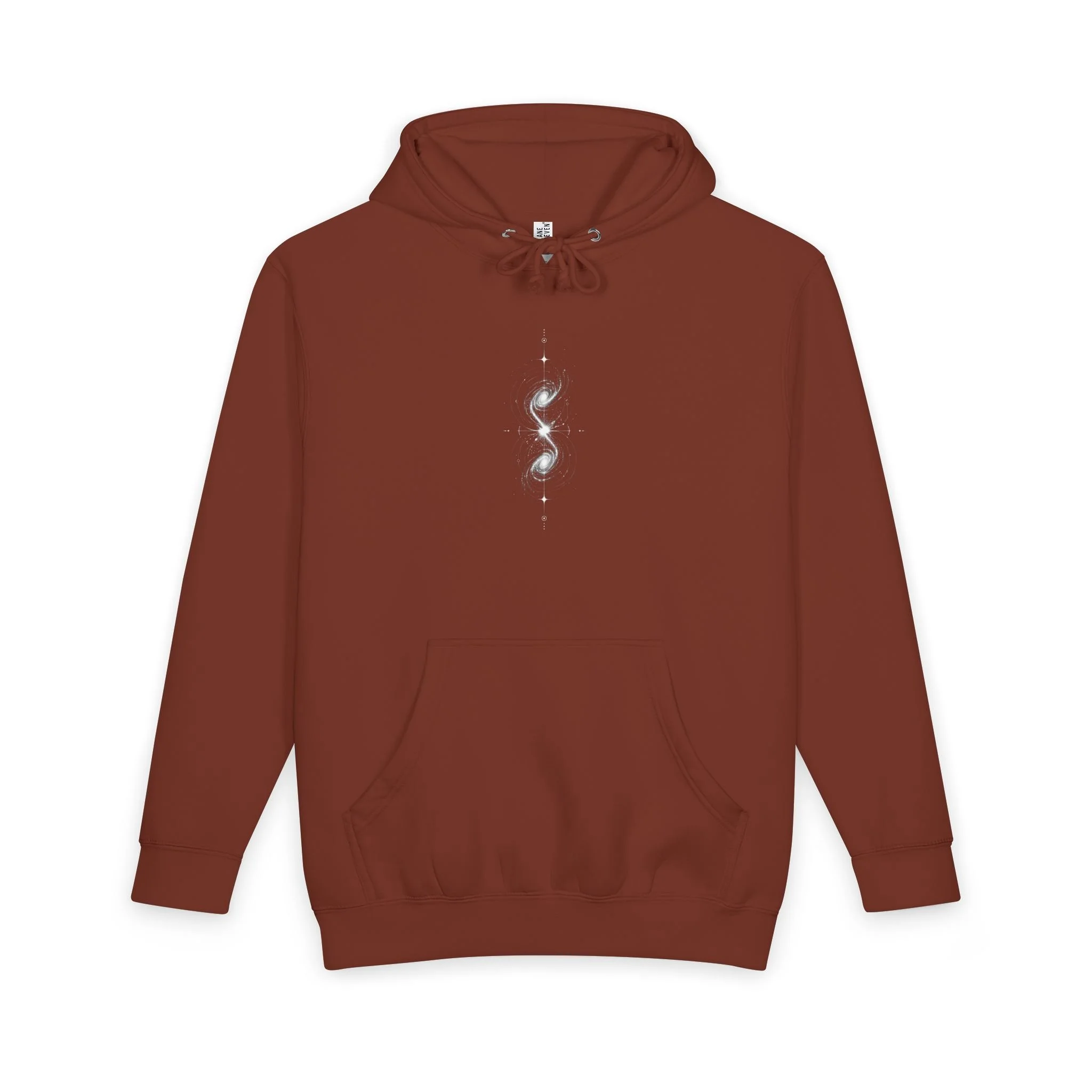 Spiral Light Hoodie — Minimal White Cosmic Pullover