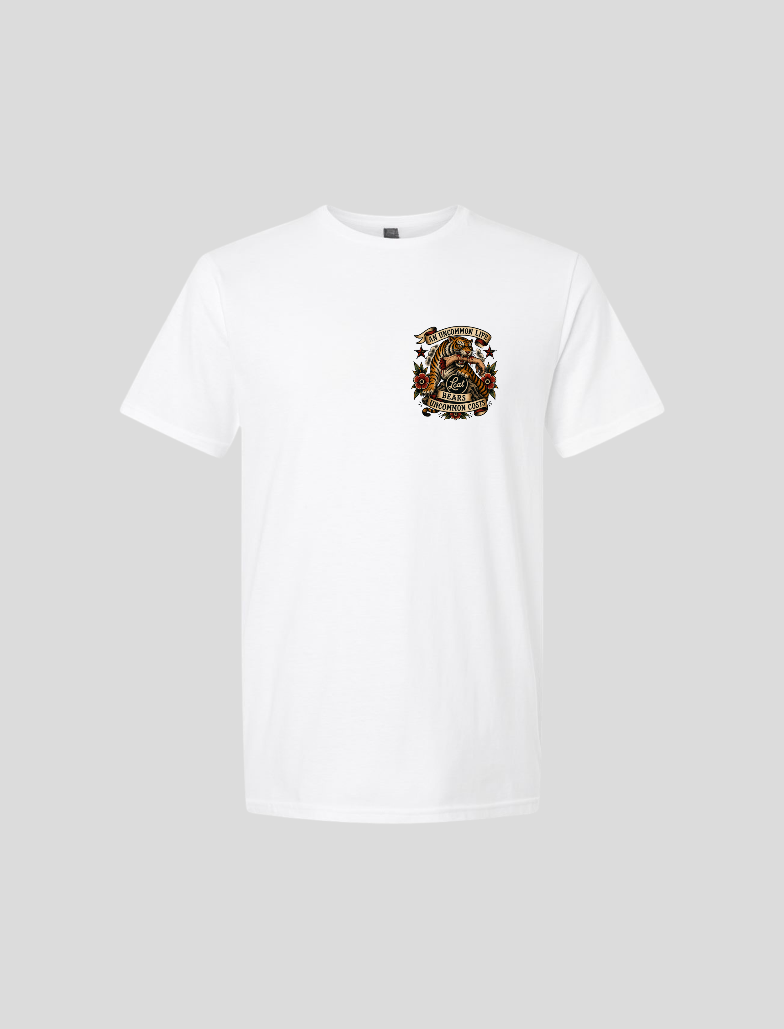 An uncommon life bears uncommon costs WHITE front.png