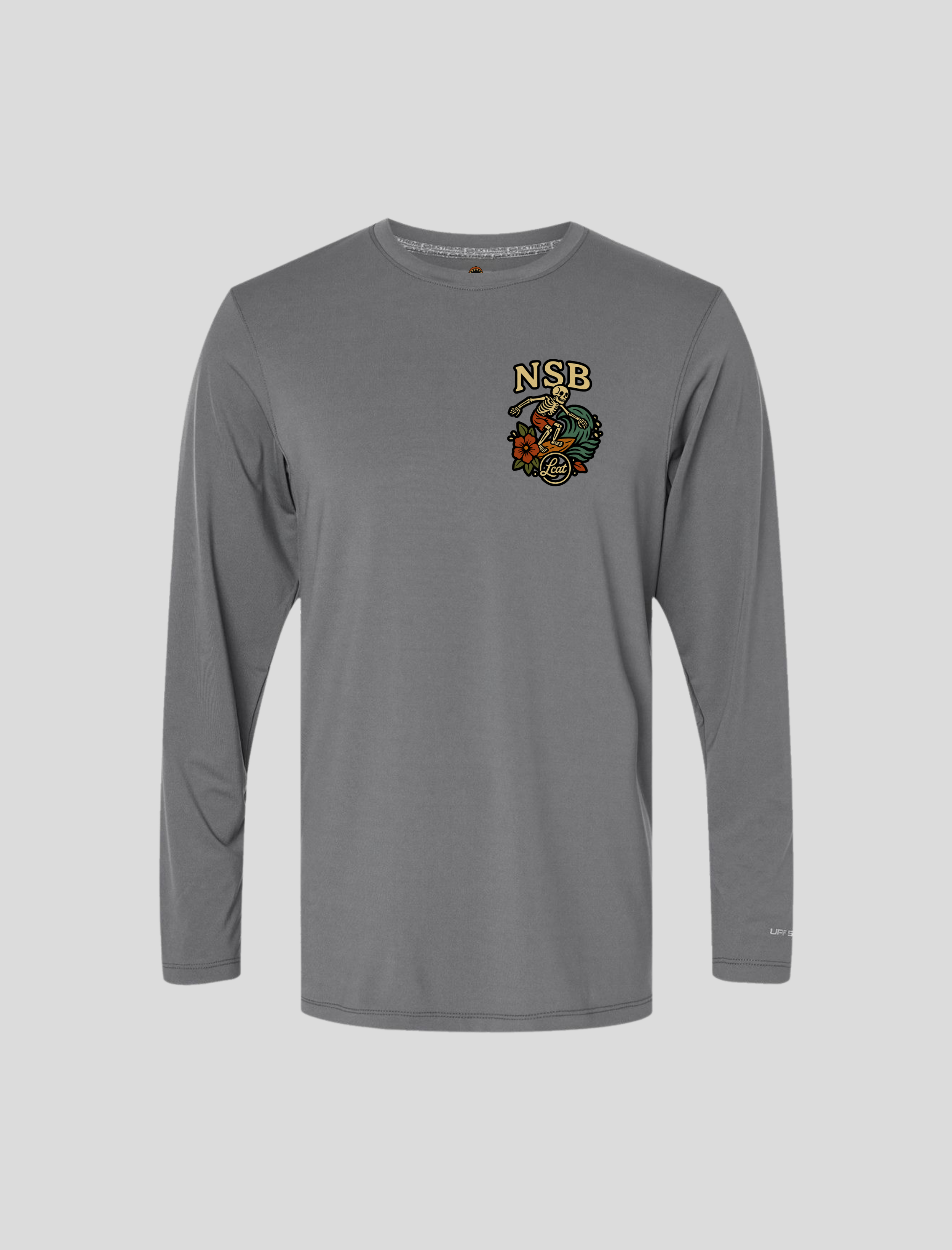 UPF50+ Skeleton Surfer Shirt Grey Front.png