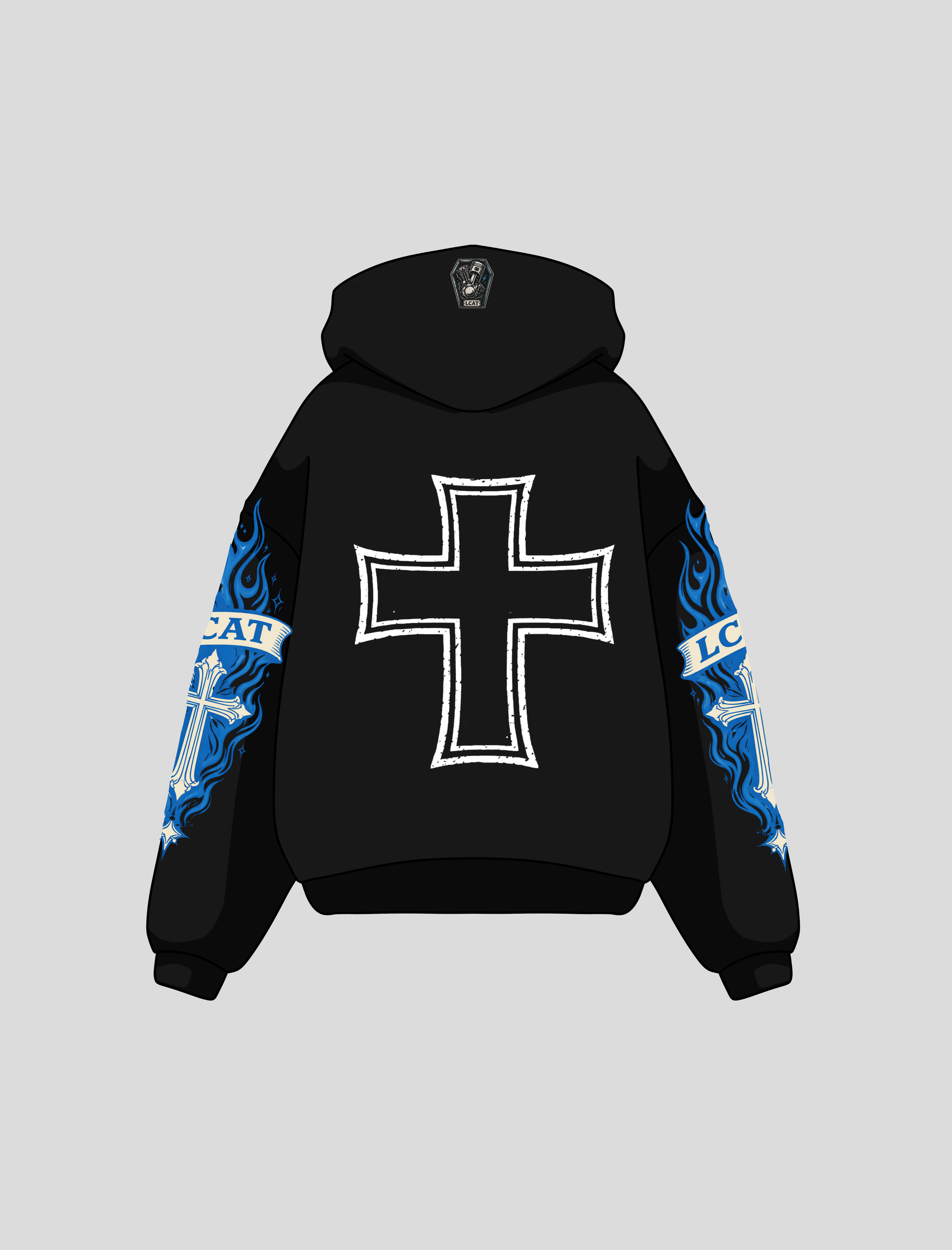 Motorcycle Faith Heavy Hoodie Sweatshirt Back.png