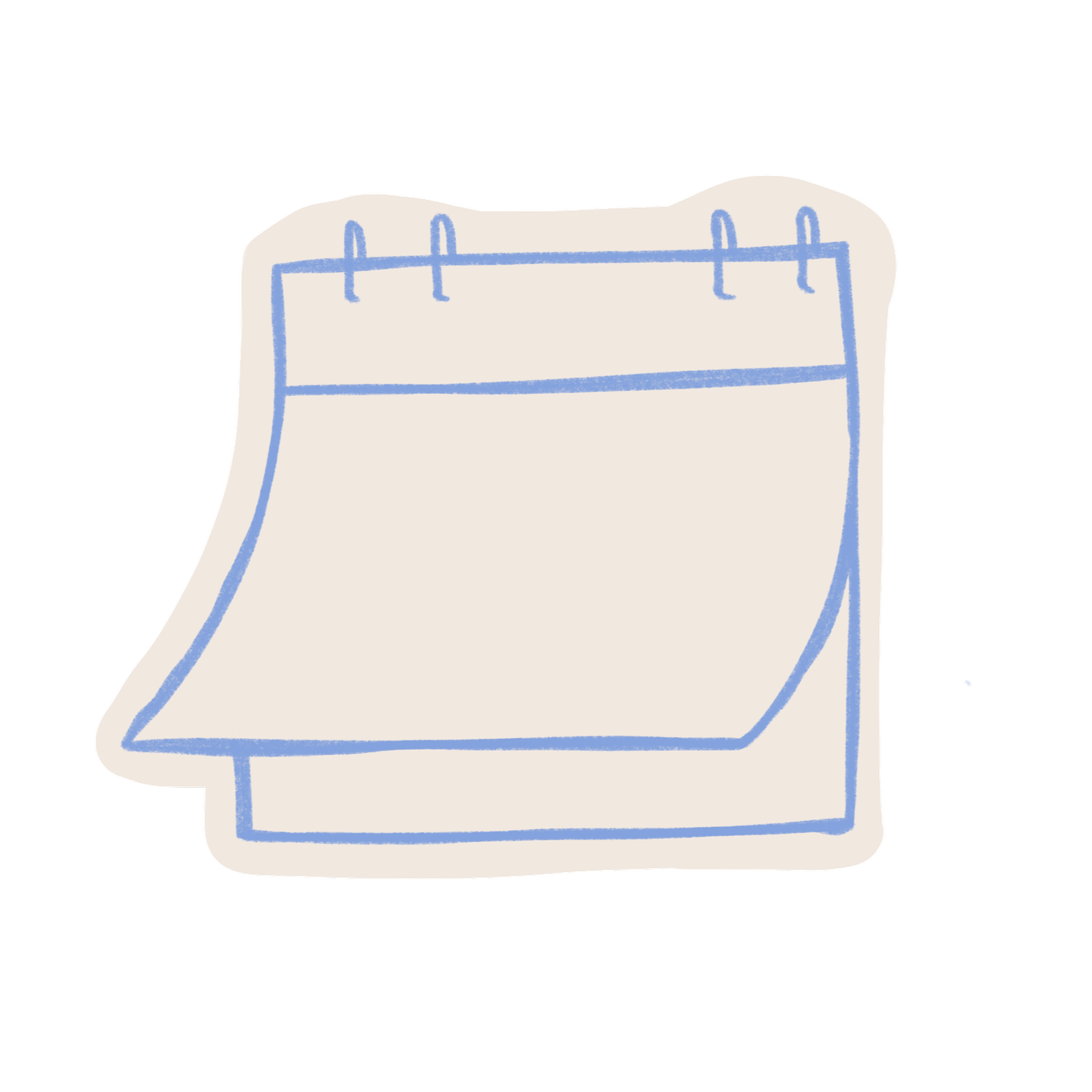 Hand-drawn calendar with a blank grid, showing a single horizontal line at the top for the month name.