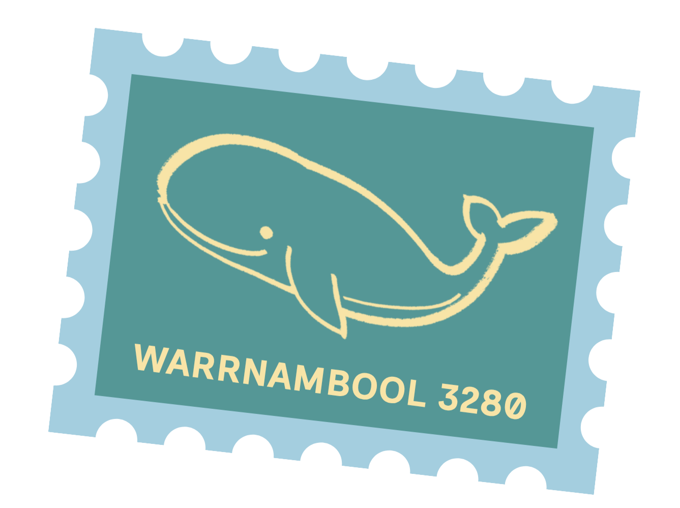 A snack package with a whale illustration and the text "WARNAMBOL 3280" printed on it.