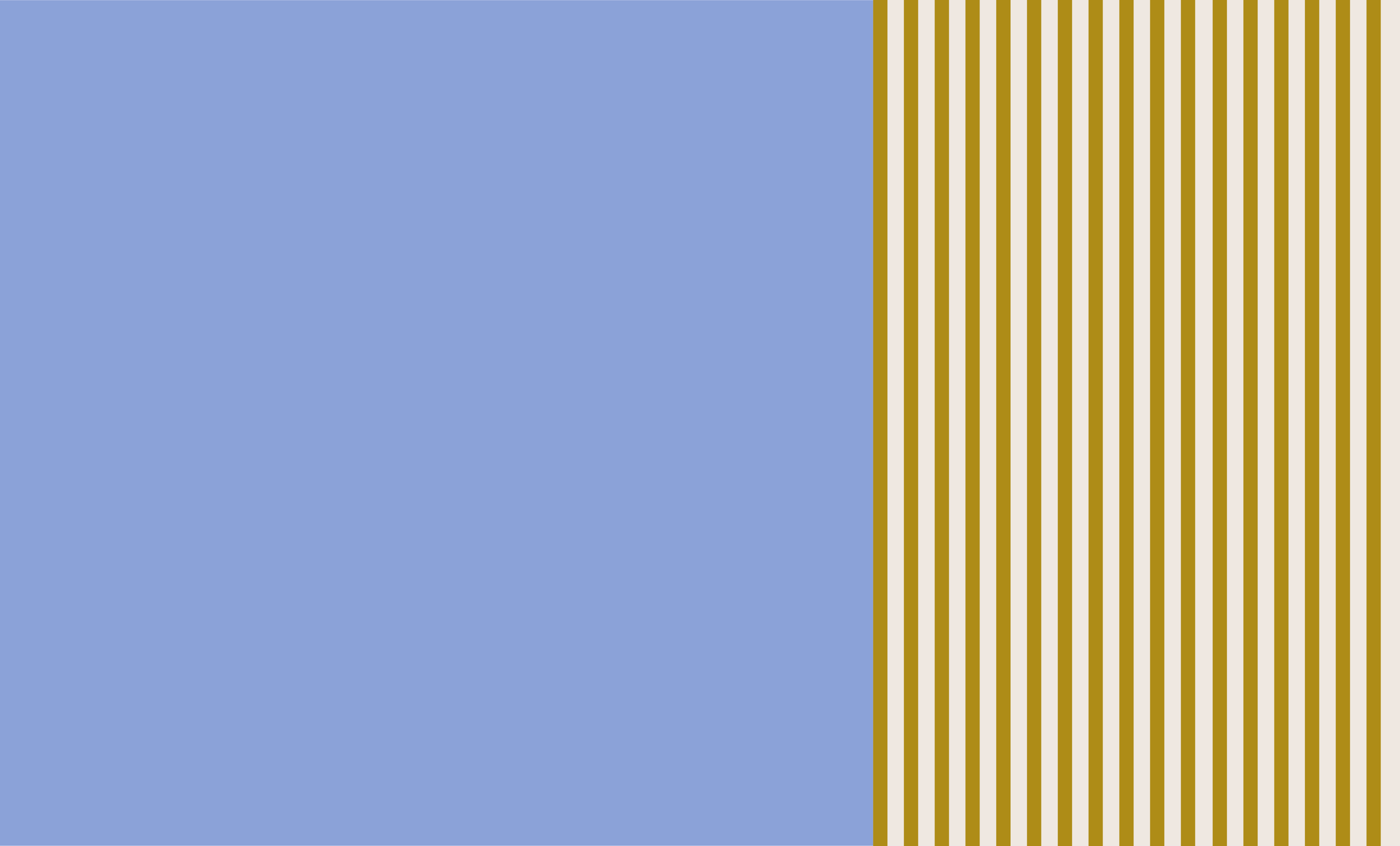 An abstract digital illustration with a large blue rectangular area on the left side and gold and white vertical stripes on the right side.