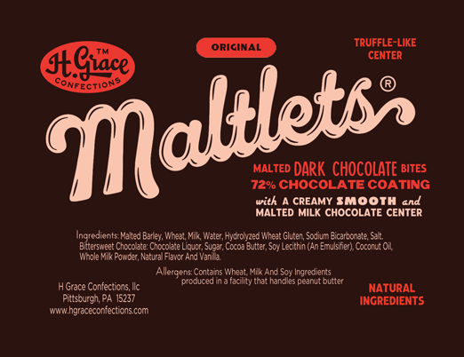 MALTLETS ORIGINAL Malted Milk Chocolate Center.