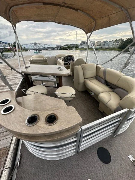 2017 Sylvan Party Barge Pontoon boat Fishing Myrtle Beach near Little River SC fishing charters dolphin cruises boat tours in Little River SC