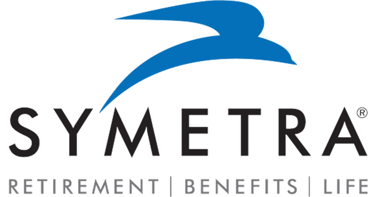 Symetra logo with a stylized blue bird above the text 'Symetra Retirement | Benefits | Life'