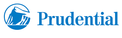 Prudential logo showing a stylized figure with a cape in a blue circle