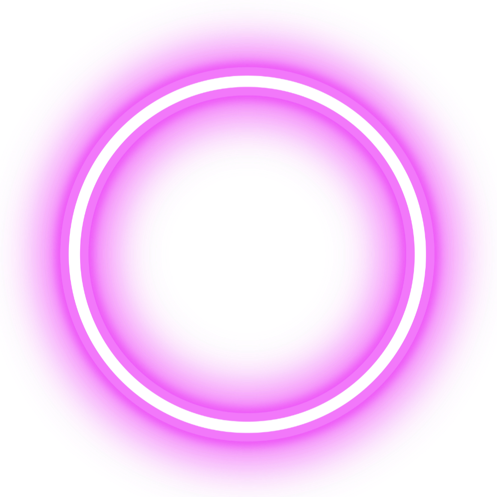 Pink and purple neon concentric circles with a black background.