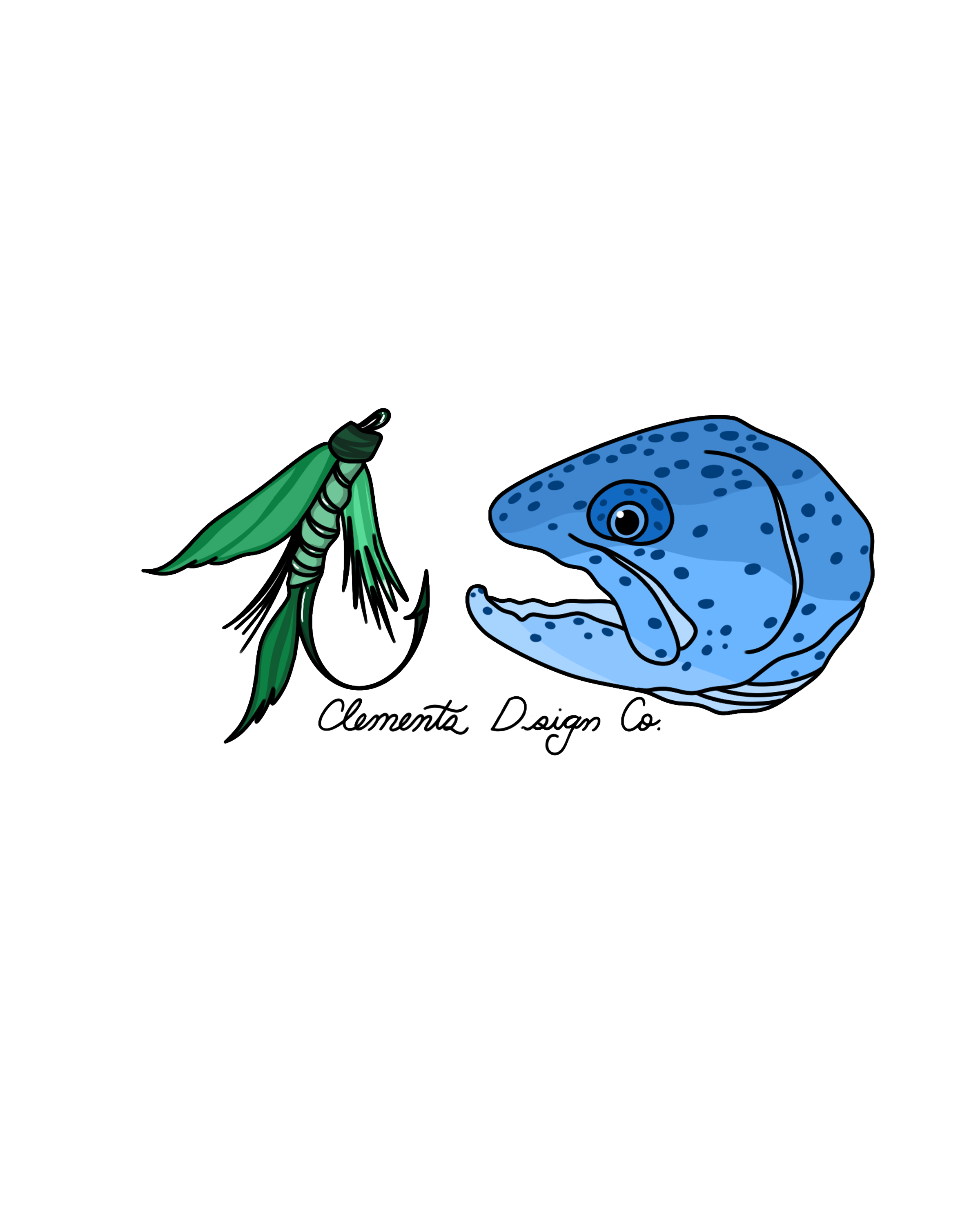 Trout & Fly Sticker