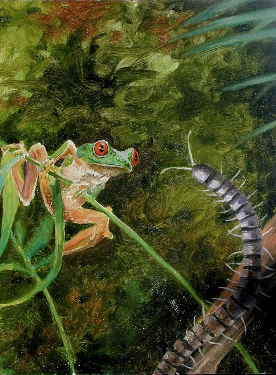 2002-12-21-Joe's  X-Mas -Frog- 18x24 Oil Painting.jpg
