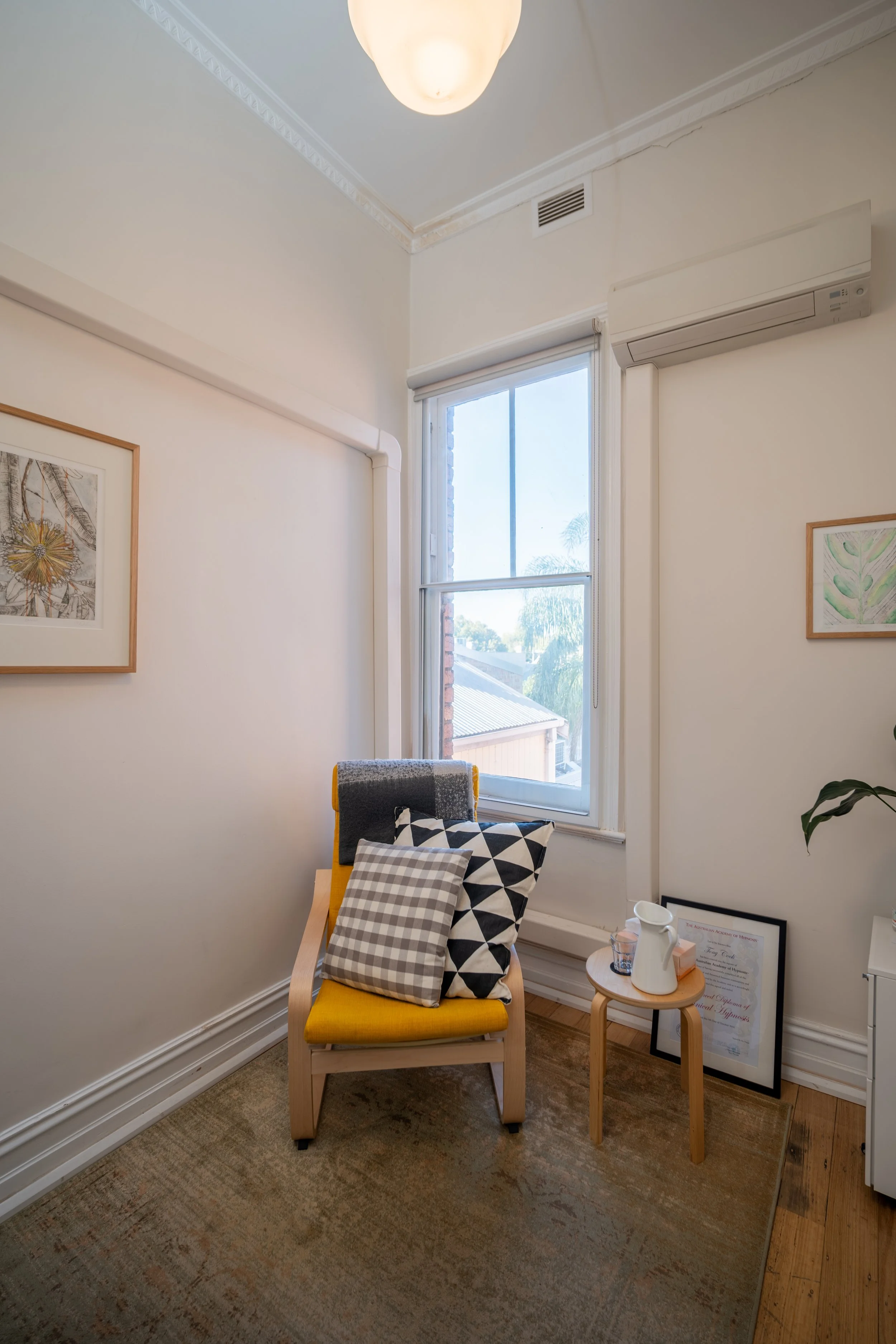 Light-filled therapy room with large windows at Four Seasons Wellness Centre Abbotsford Melbourne