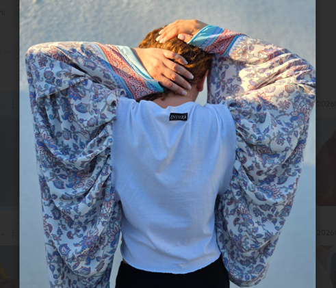 White T-Shirt with Loose Patchwork Sleeves