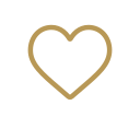 A simple gold outlined heart shape.