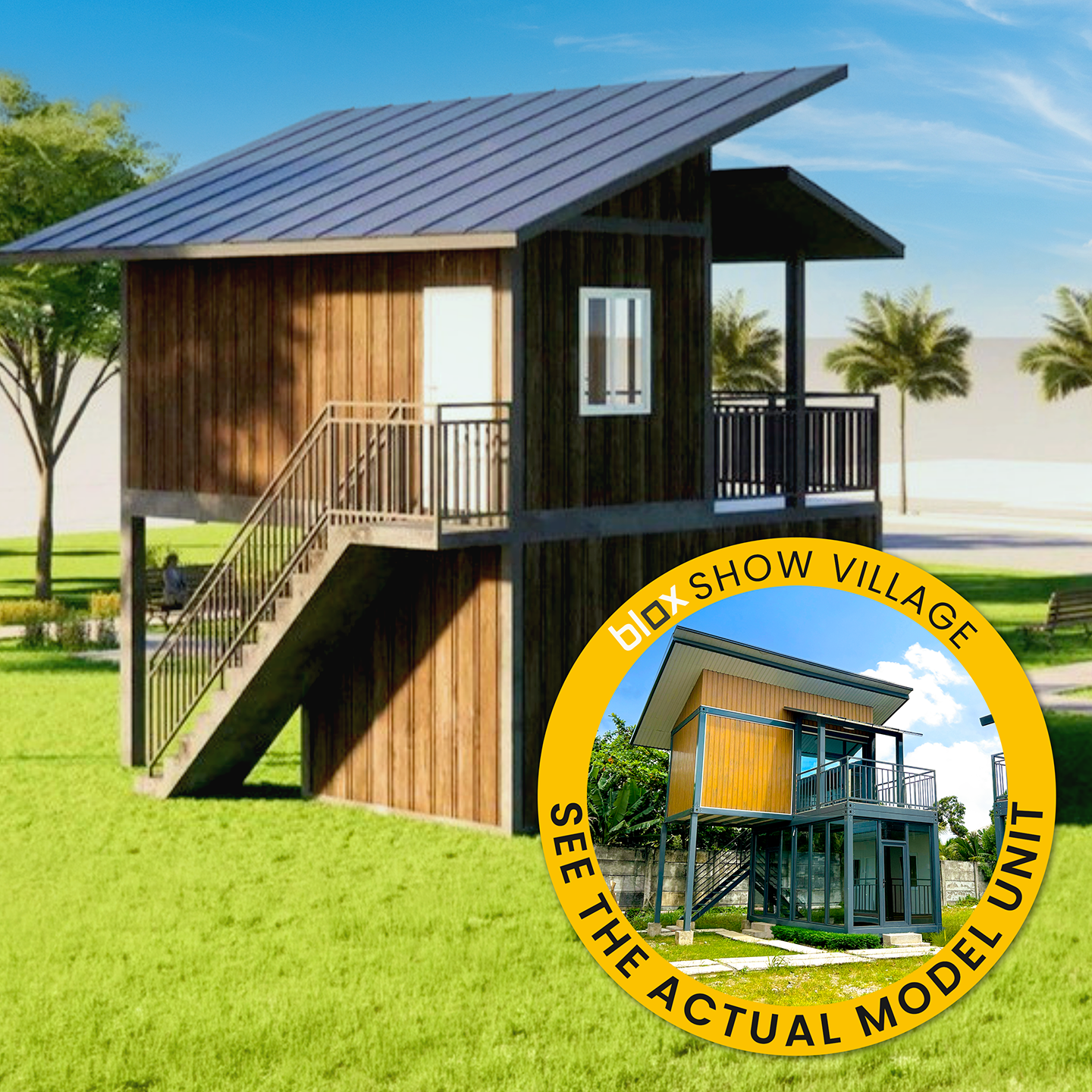 Blox PH Prefab Unit - 45sqm 2-storey Residential-Commercial Unit