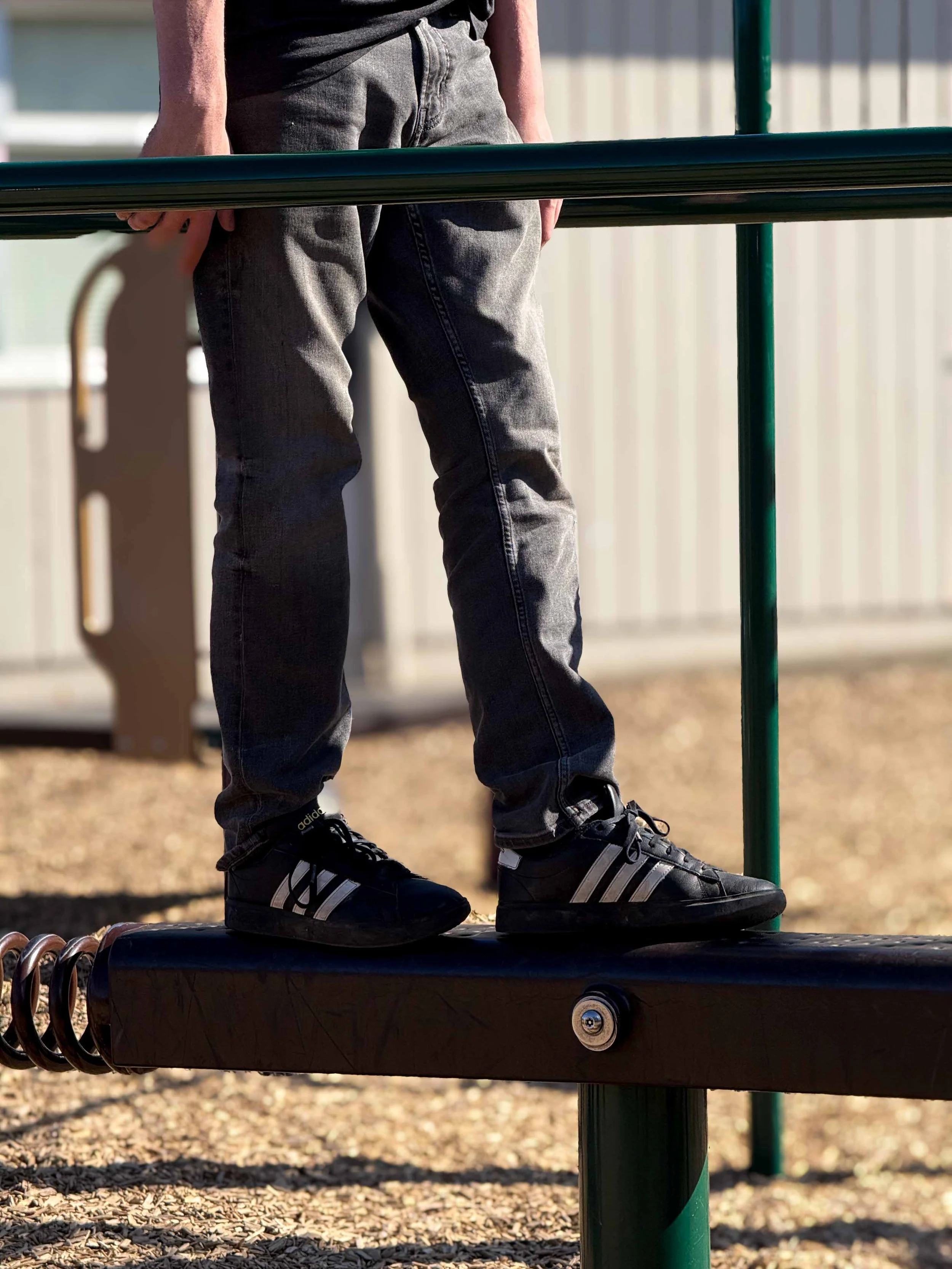 paediatric physiotherapy session for individual with cerebral palsy at the playground in Victoria BC