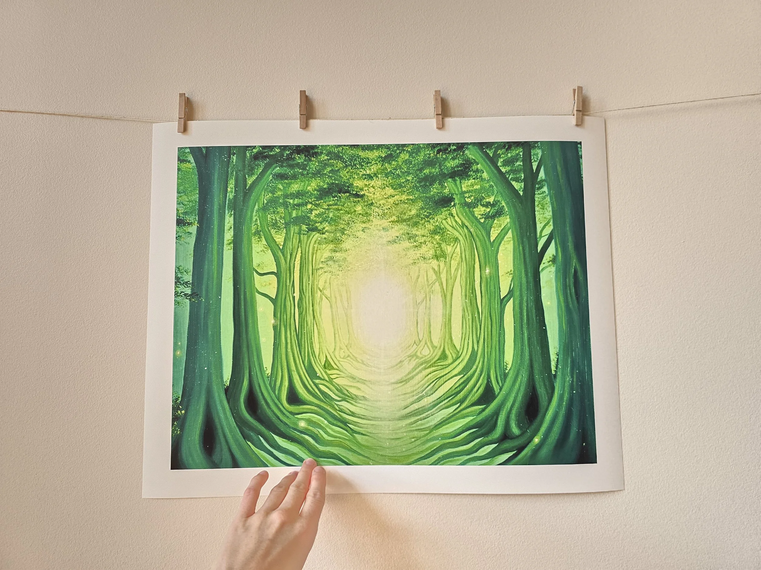 Spiritual Forest Artwork - Mystical Woodland Art - Forest Pathway Artwork - Earthy Green Home Decor Canada