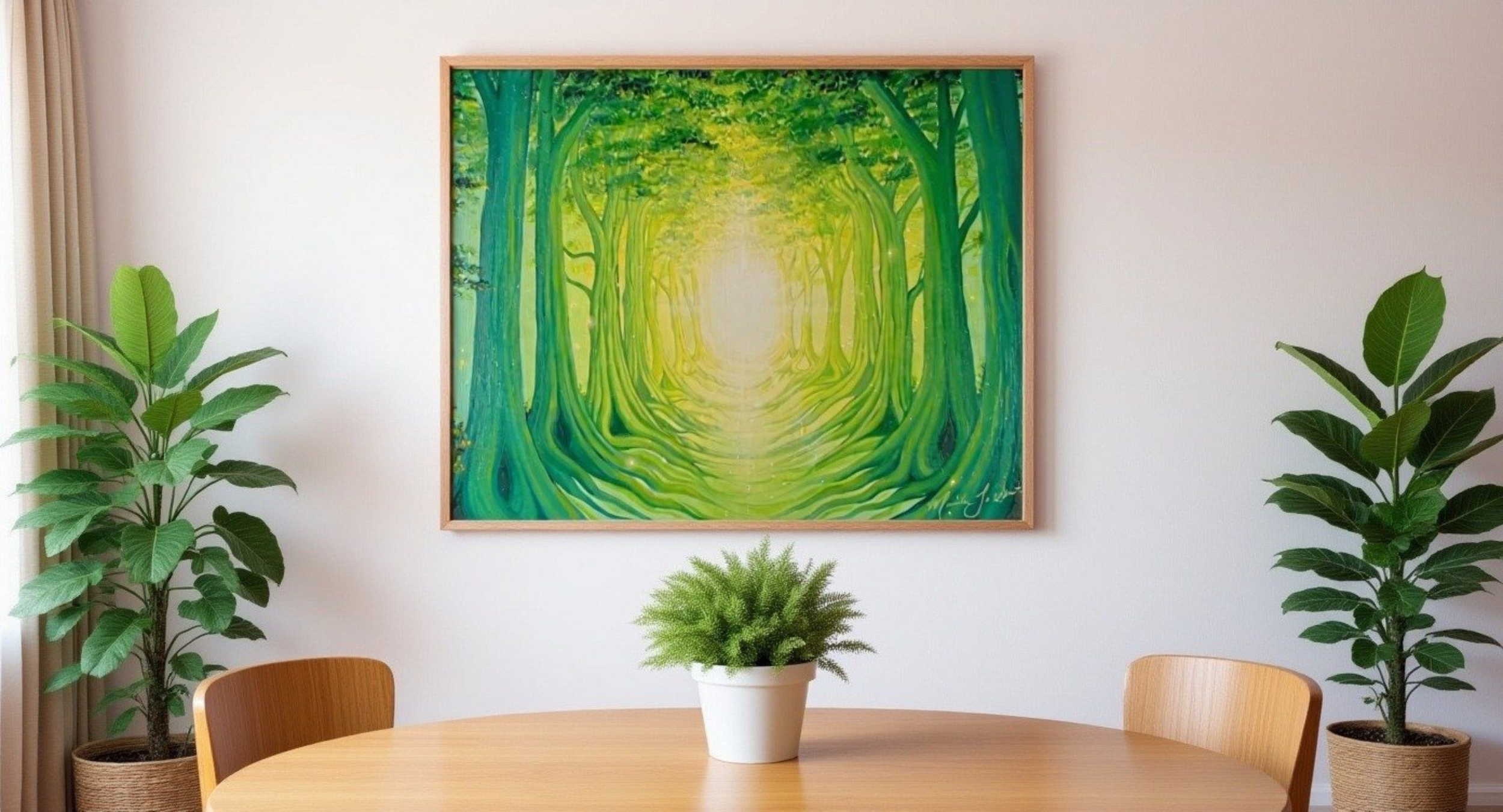 Earthy home decor, earthy green wall art, unique forest inspired artwork, Manitoba artist