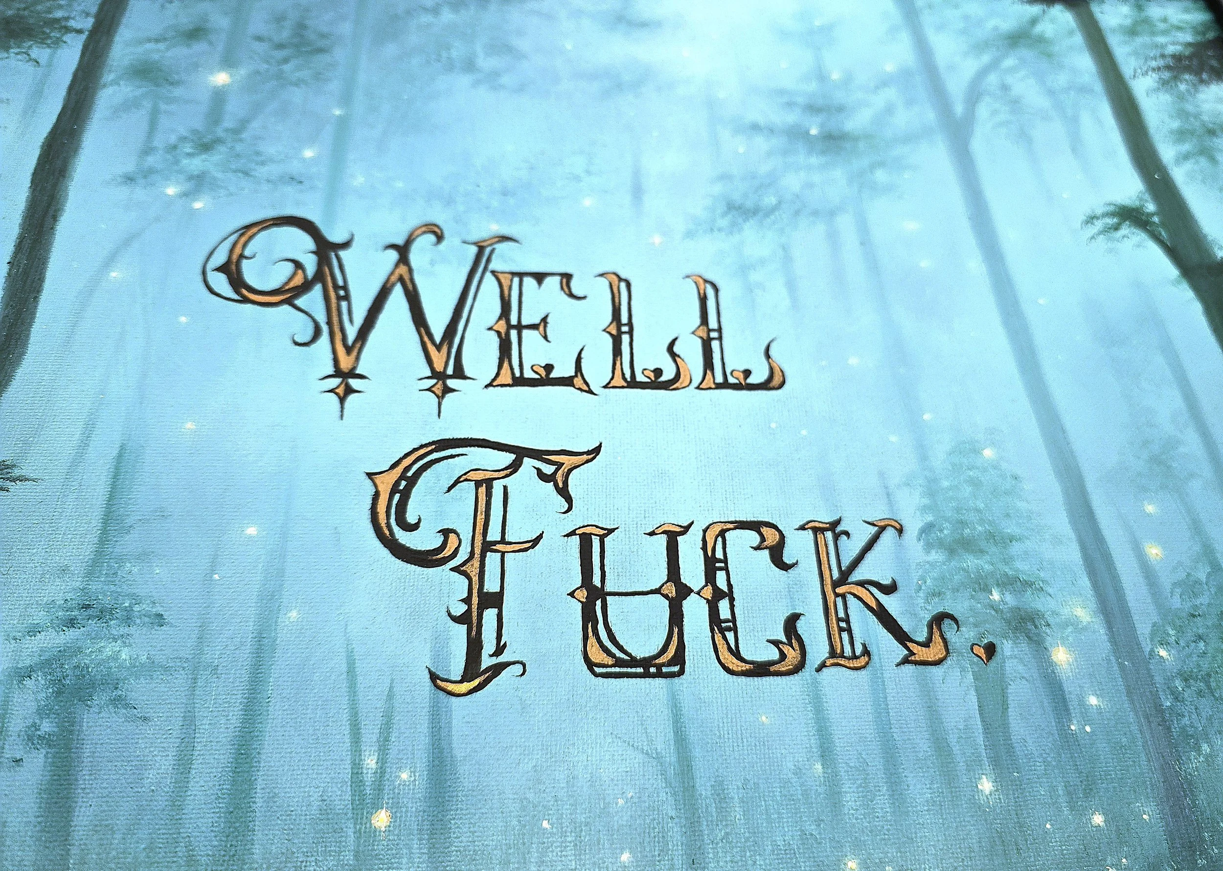 Humorous wall art, new gothic style, artwork with curse words, adult humor artwork, copper wall accent