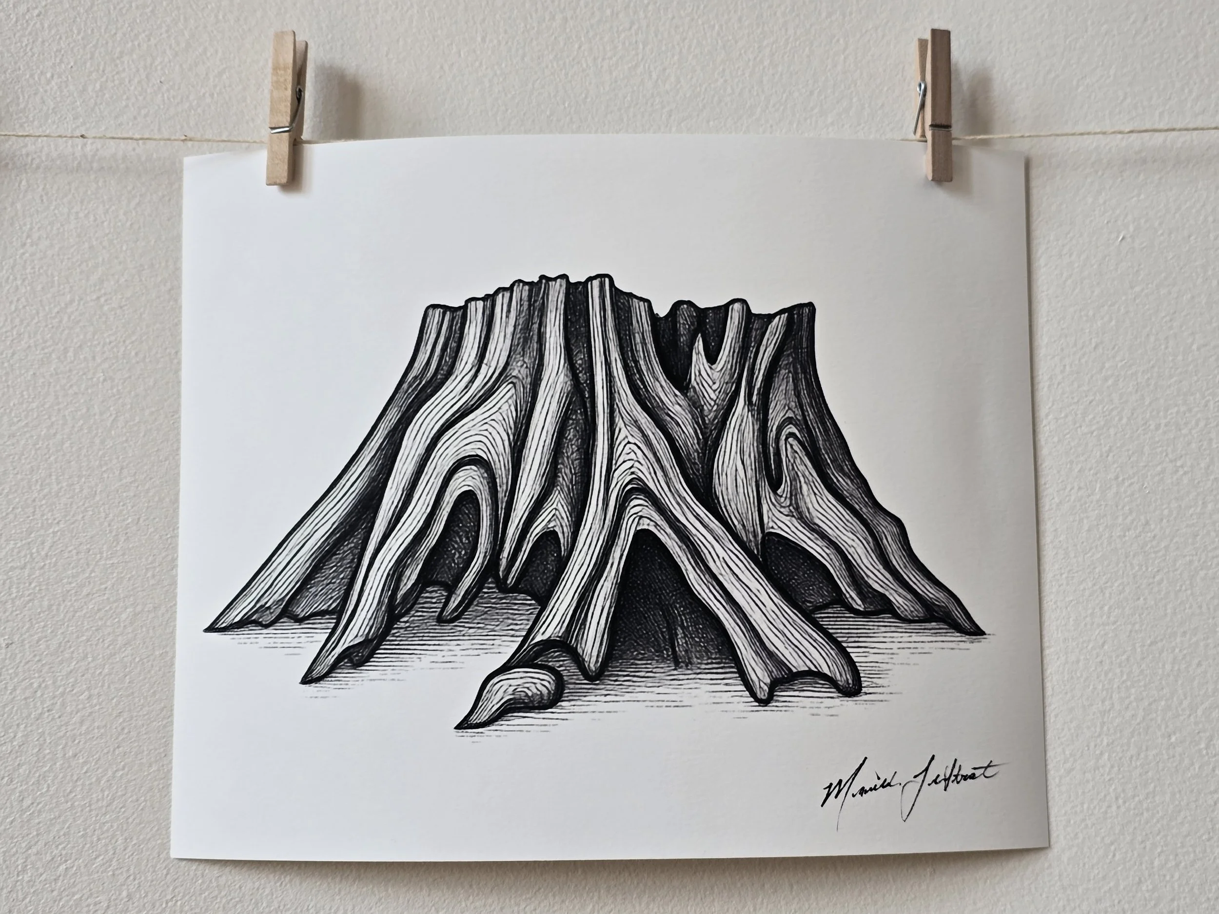 Nature Illustrations - Canadian Artists - Natural Home Decor - Tree Stump - Manitoba Artist - Nature Inspired Wall Art - Cottagecore Art - Forestcore Art - Canadian Forest Art - Woodland Artwork