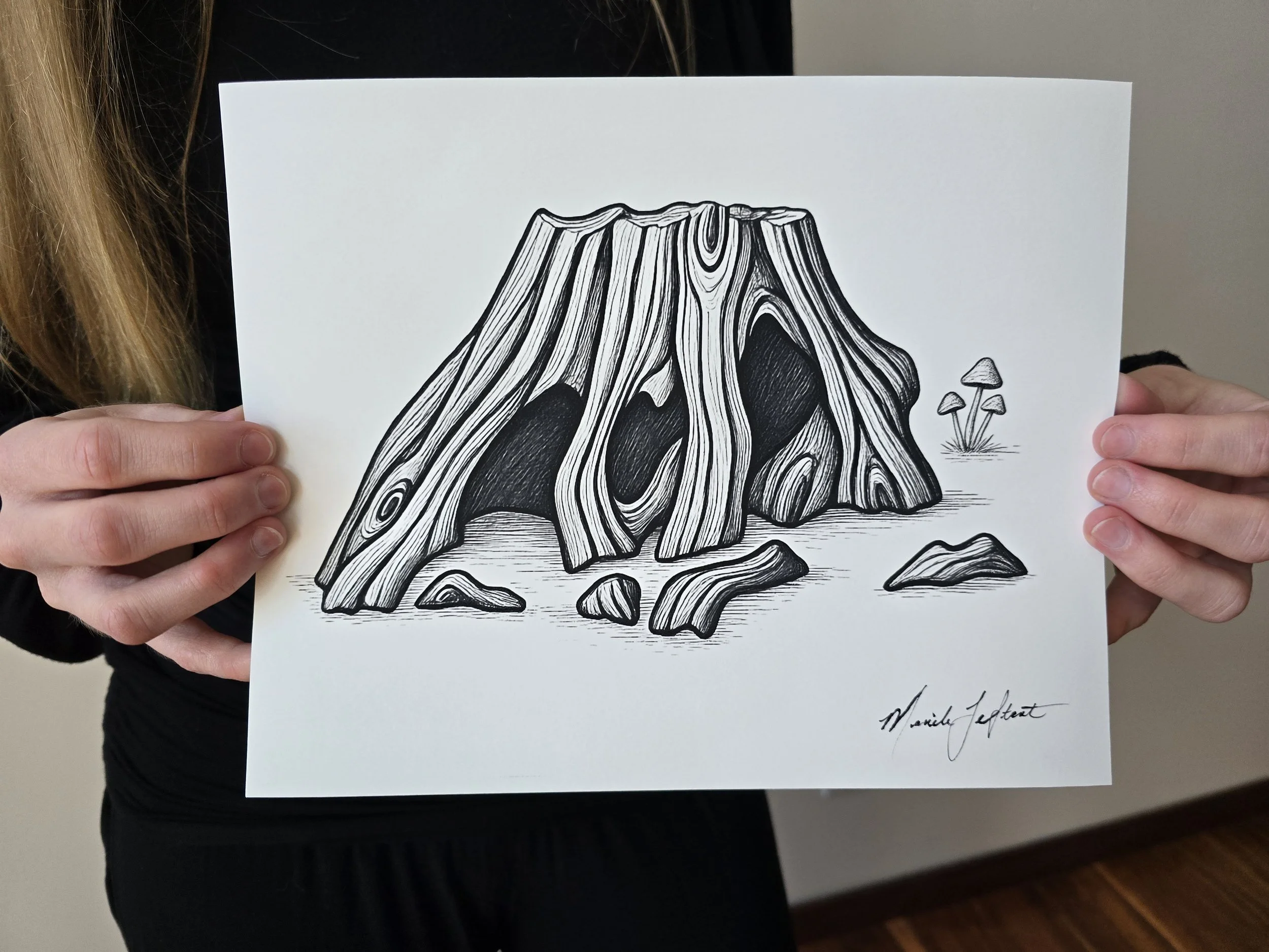 Zemyna - Nature Illustrations - Canadian Artists - Natural Home Decor - Tree Stump - Manitoba Artist - Nature Inspired Wall Art