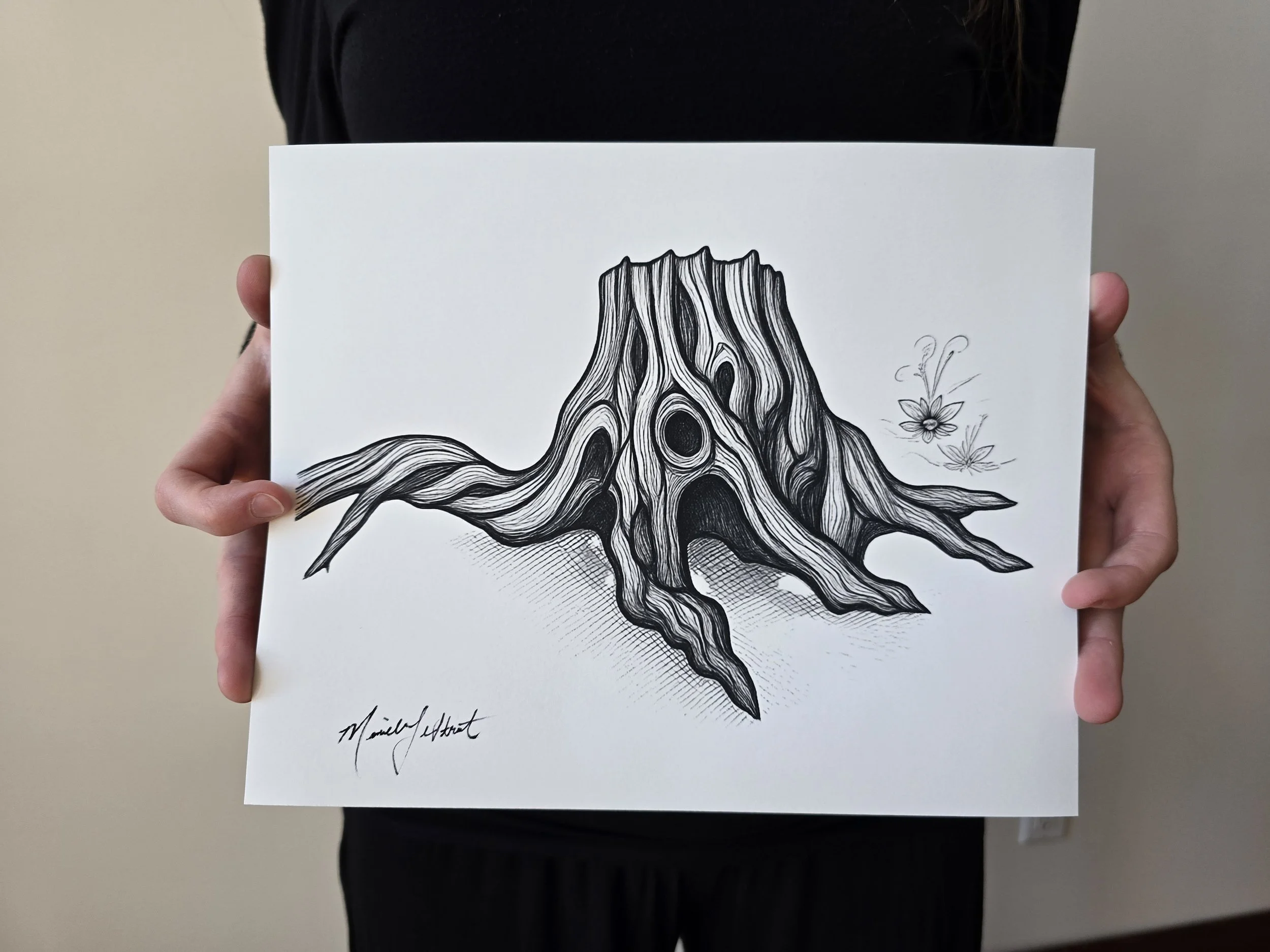 Nature Illustrations - Natural Home Decor - Tree Stump - Manitoba Artist