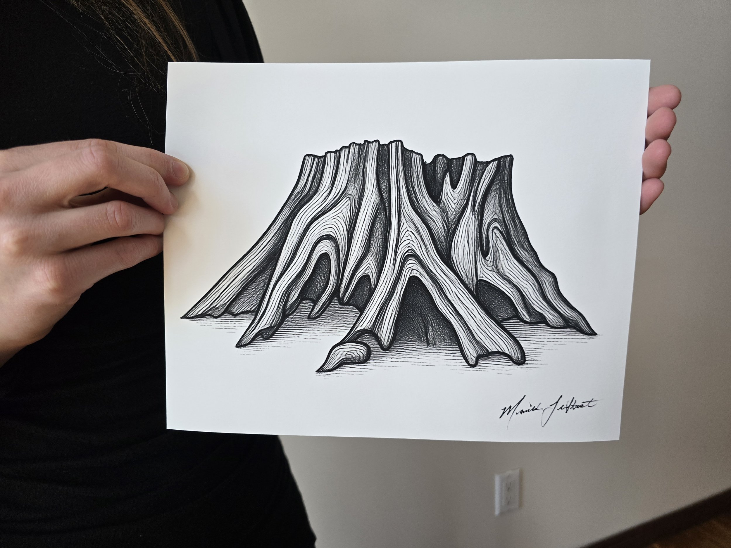 Nature Illustrations - Canadian Artists - Natural Home Decor - Tree Stump - Manitoba Artist - Nature Inspired Wall Art - Cottagecore Art - Forestcore Art - Canadian Forest Art - Woodland Artwork