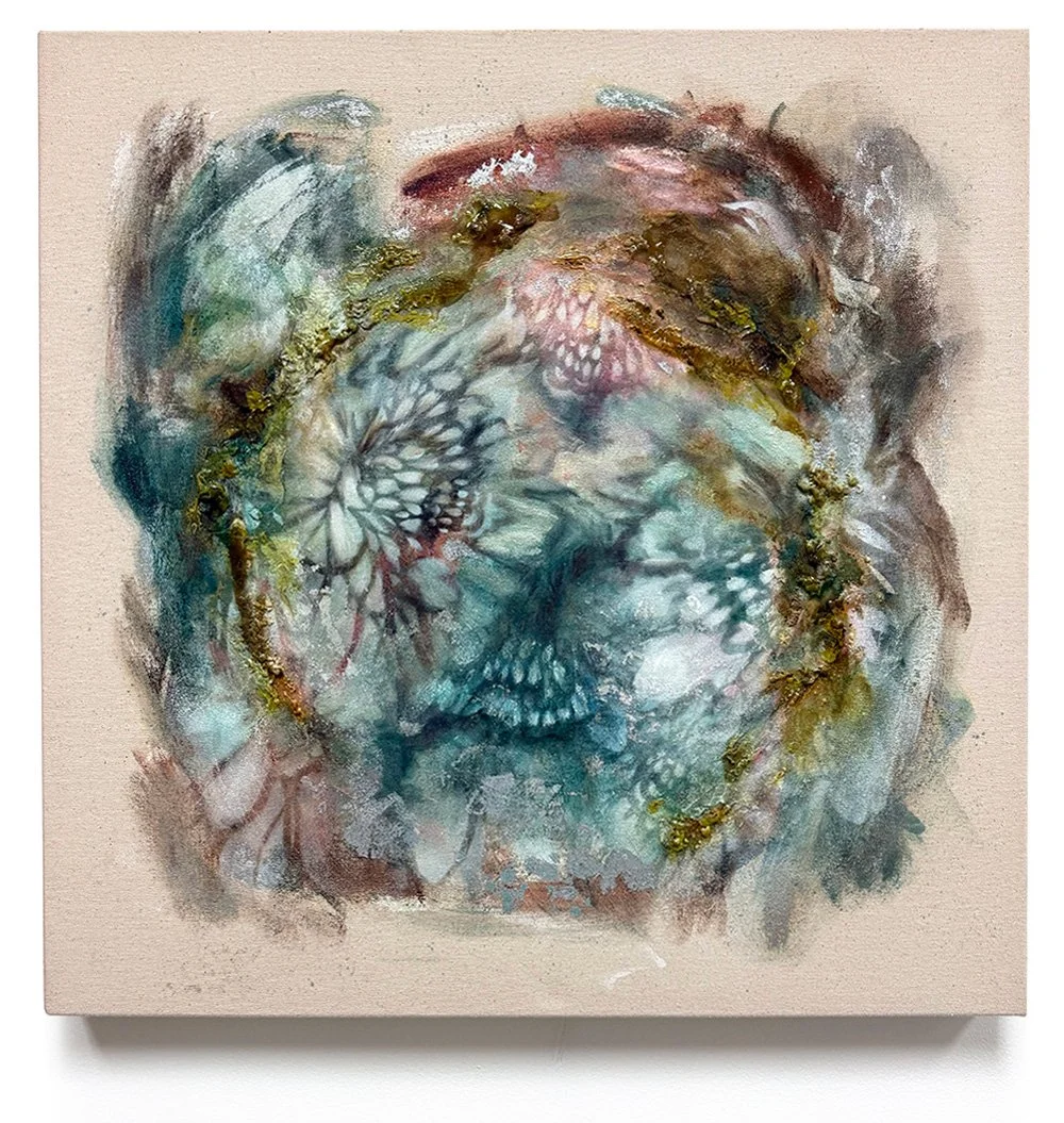 After the Bloom I,
Mixed media oil on canvas,
24" x 24"