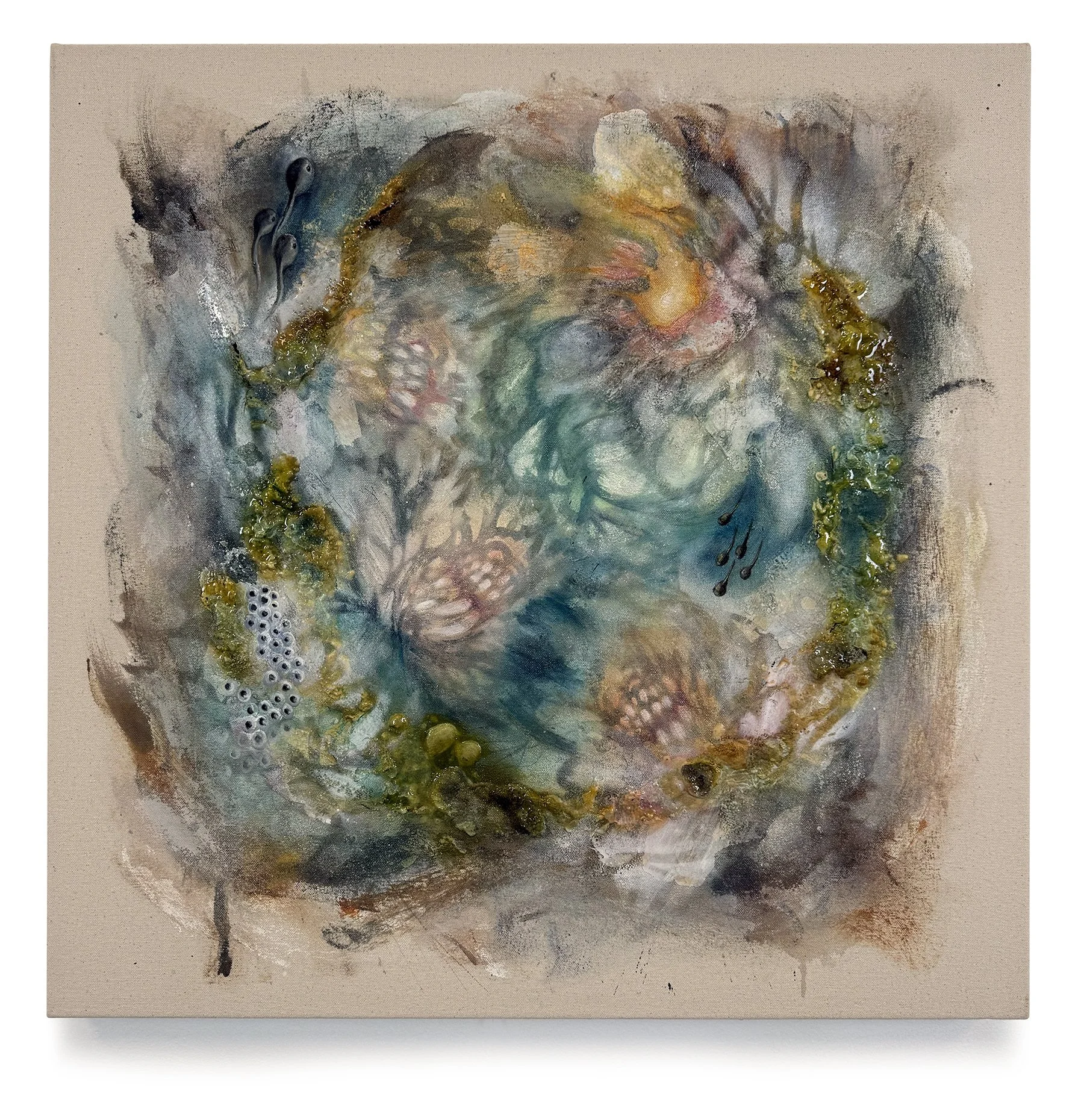 Everything Returns, Mixed media oil on canvas, 24" x 24"