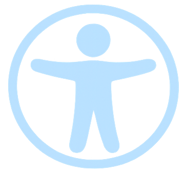 A blue wheelchair accessibility symbol