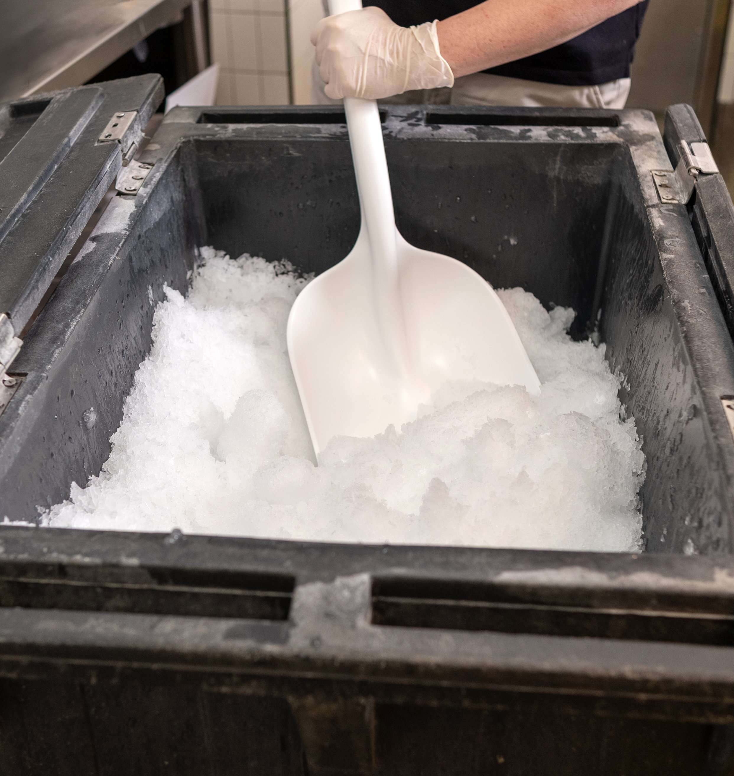 White plastic shovel