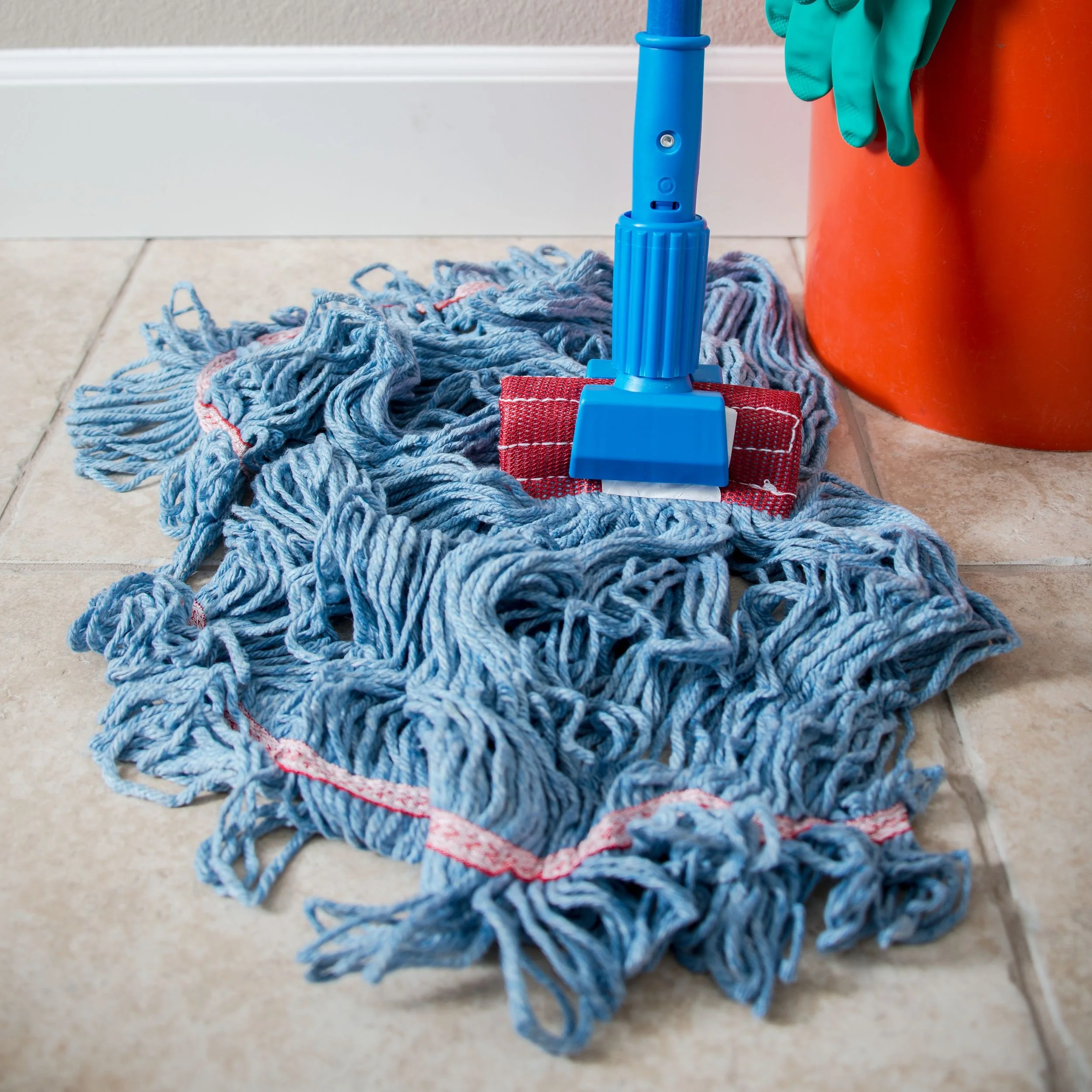 Large blue mop