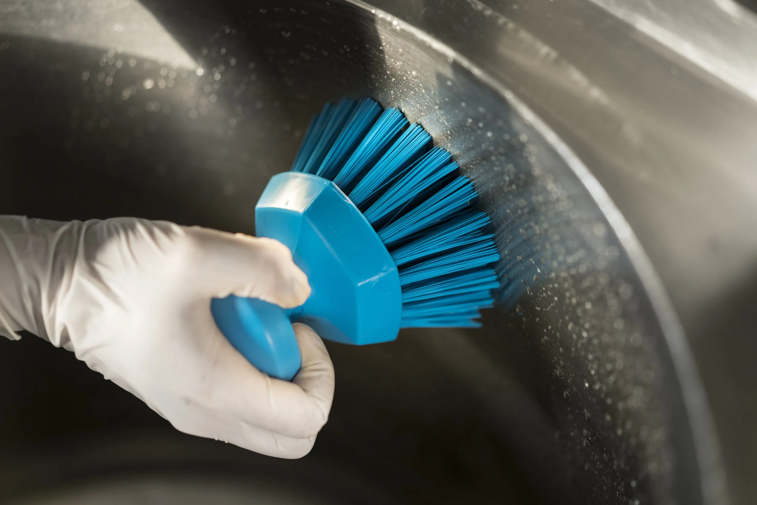 Blue round scrubber