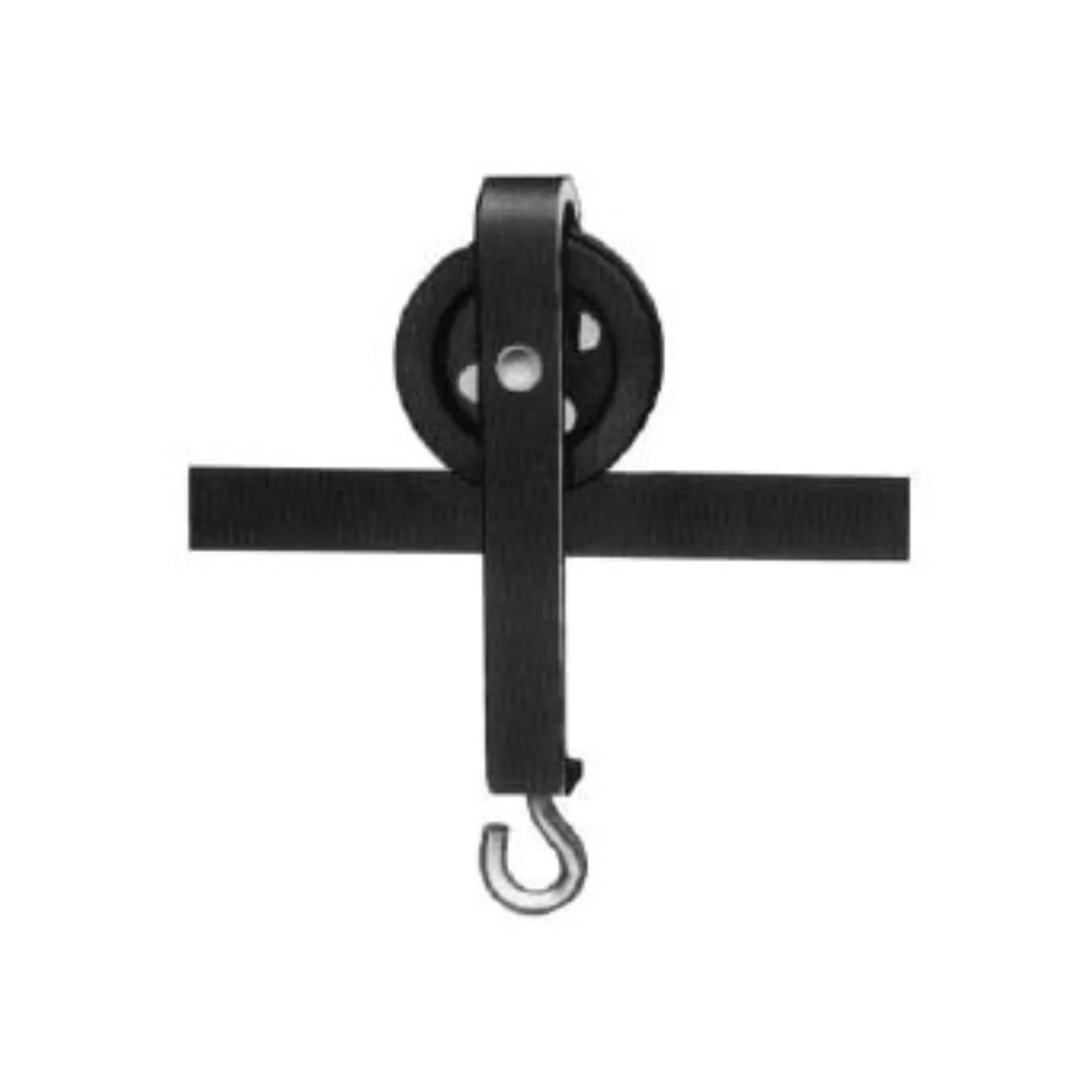 Black & Galvanized Single Trolley Rollers