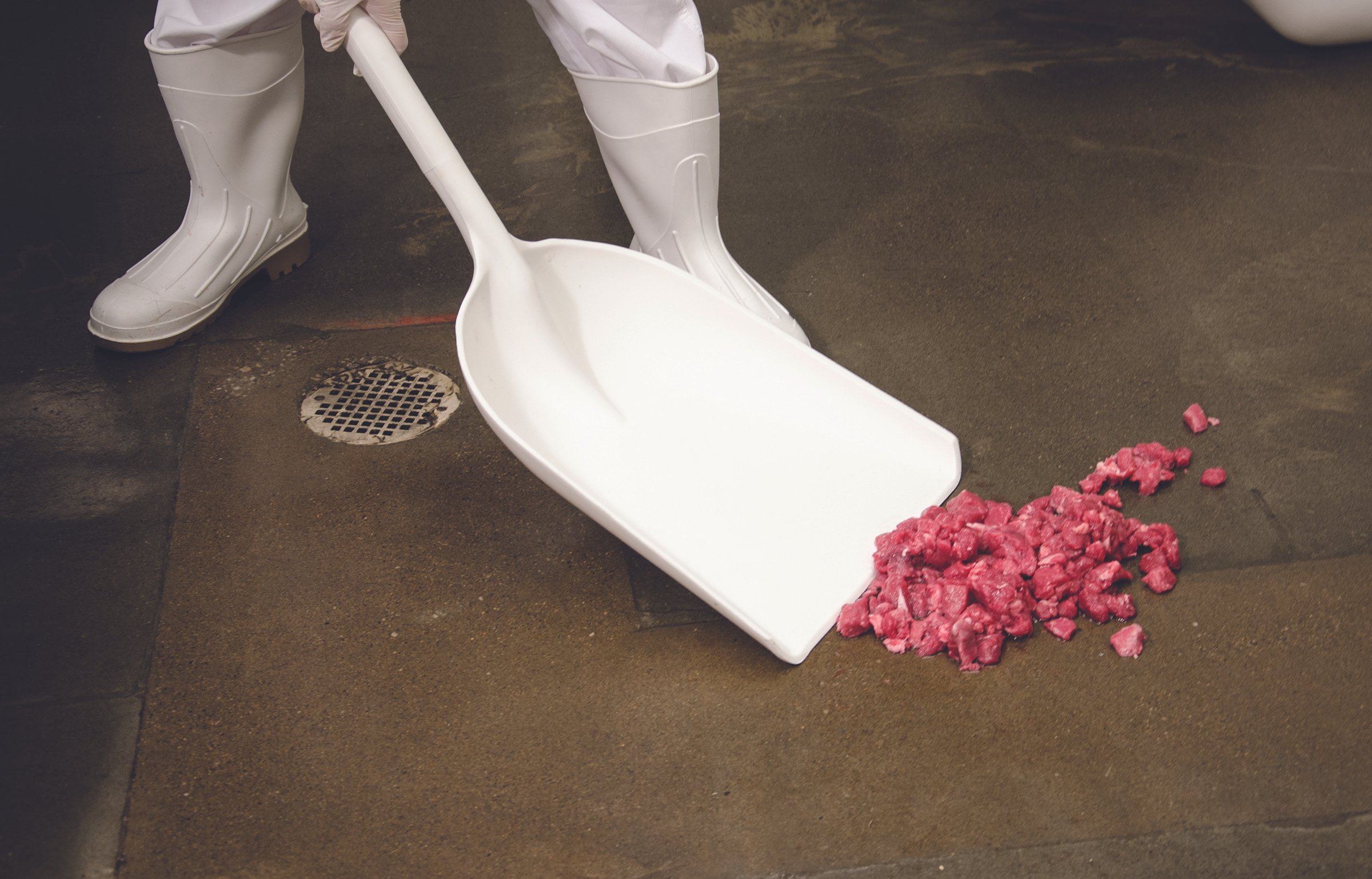 White plastic shovel