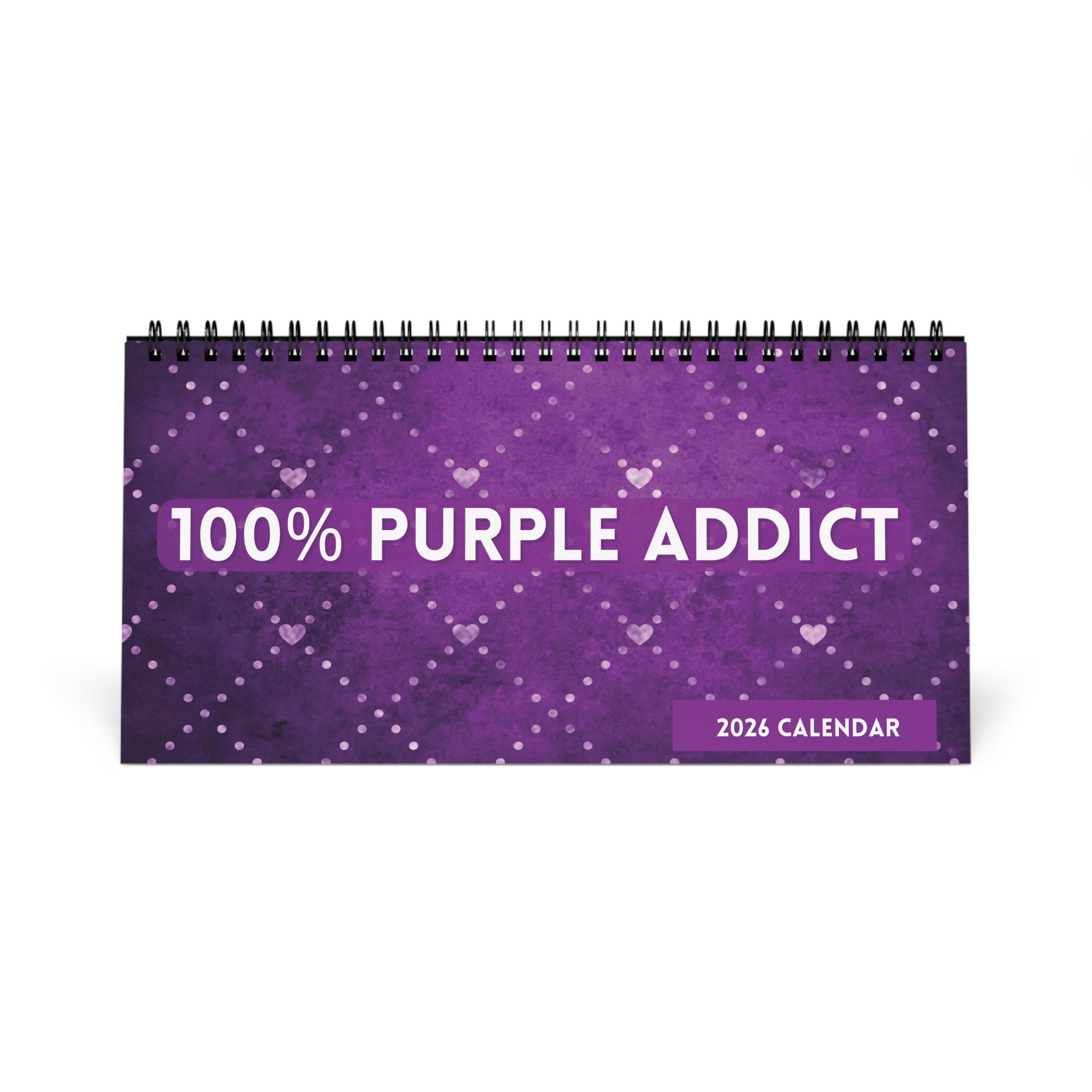 100% Purple Addict Spiral Desktop Calendar 2026