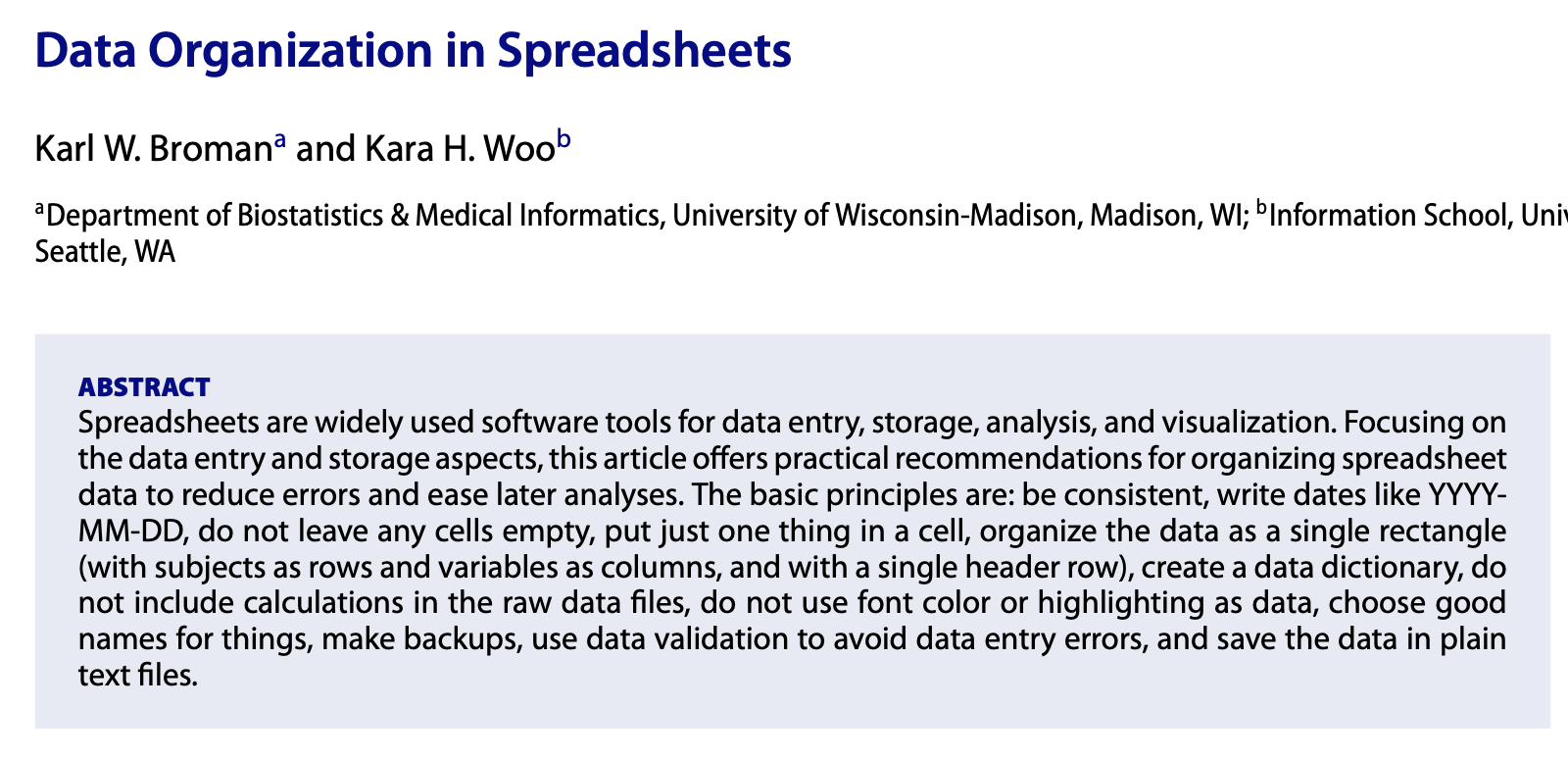 Lab Meeting: Data